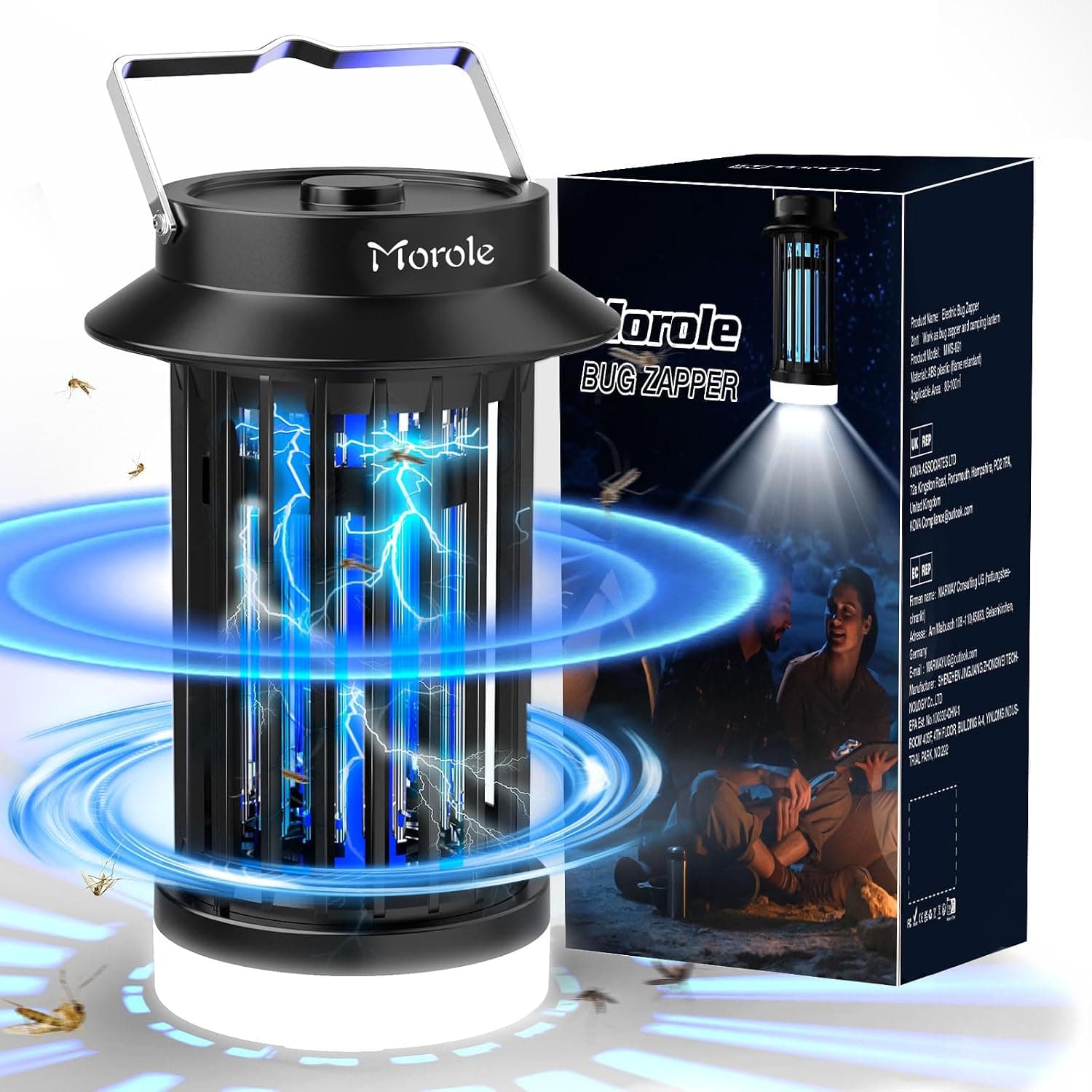 Lampe Anti Moustique 4200V USB-C, Tue Mouche Electrique UV Portable