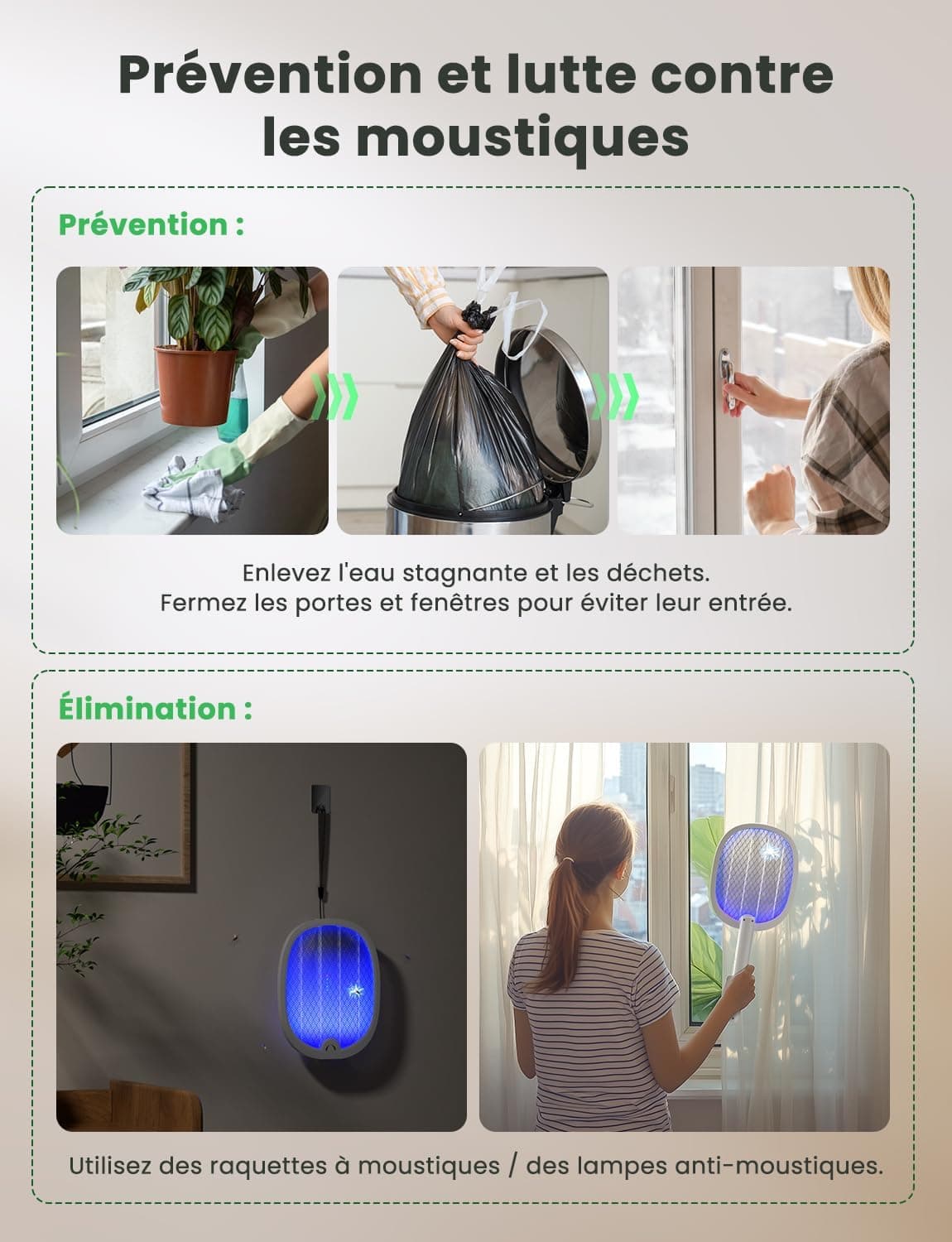 YISSVIC Raquette Electrique Insectes Pliable 4000V 1800mAh Rechargeable