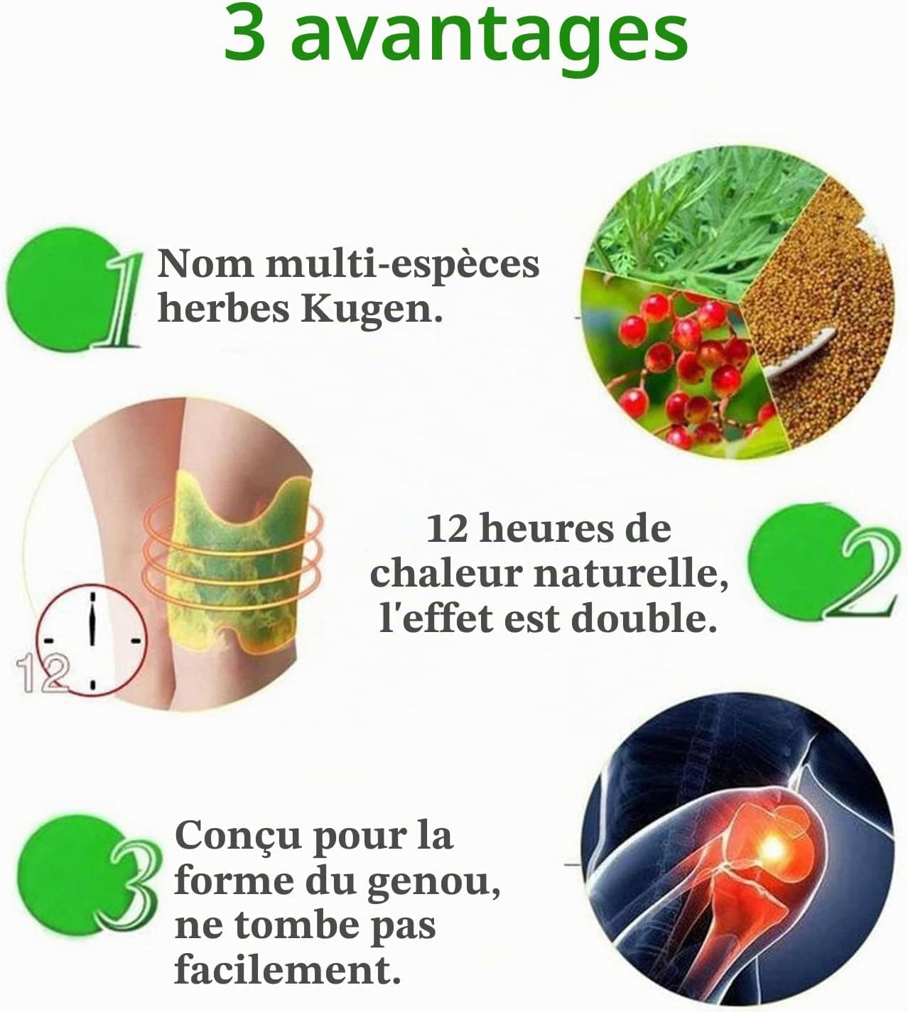 Patchs anti-douleur 52 pièces, patchs chauffants pour le genou, le dos, les épaules et le cou pour soulager la douleur, ingrédients naturels chauds à base de plantes, patch en pâte pour soulager