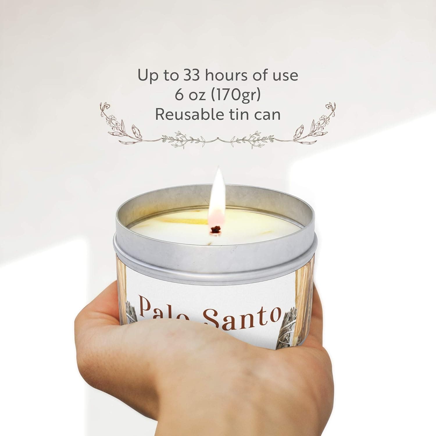 Bougie Parfumées au Palo Santo avec Cire de Soja pour Purification de l’Énergie, Nettoyage Spirituel, Relaxation, Méditation & Guérison des Chakras – Bougie Parfumée – Bougies Parfumée
