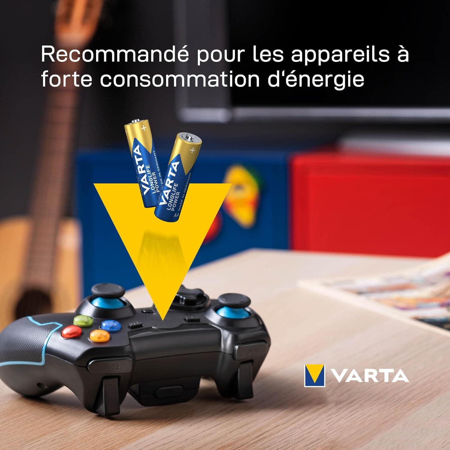 VARTA Piles AA, 10+10 (lot de 20), Longlife Power, Alcalines, 1,5V, emballage recyclé à 90%, adaptées aux jouets, souris sans fil, lampes de poche, Made in Germany | pile AA LR6, Made in Germany, conservation jusqu'à 10 ans, pour console de jeux, brosse à dents, souris ou manette