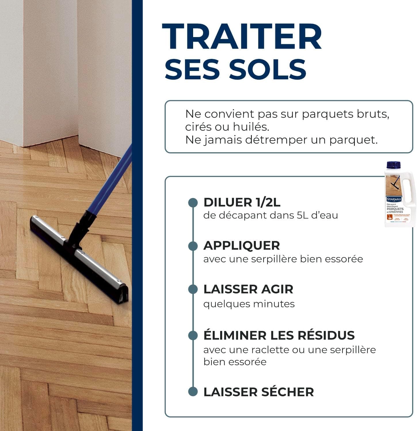 STARWAX Décapant dégraissant Parquets, 1L