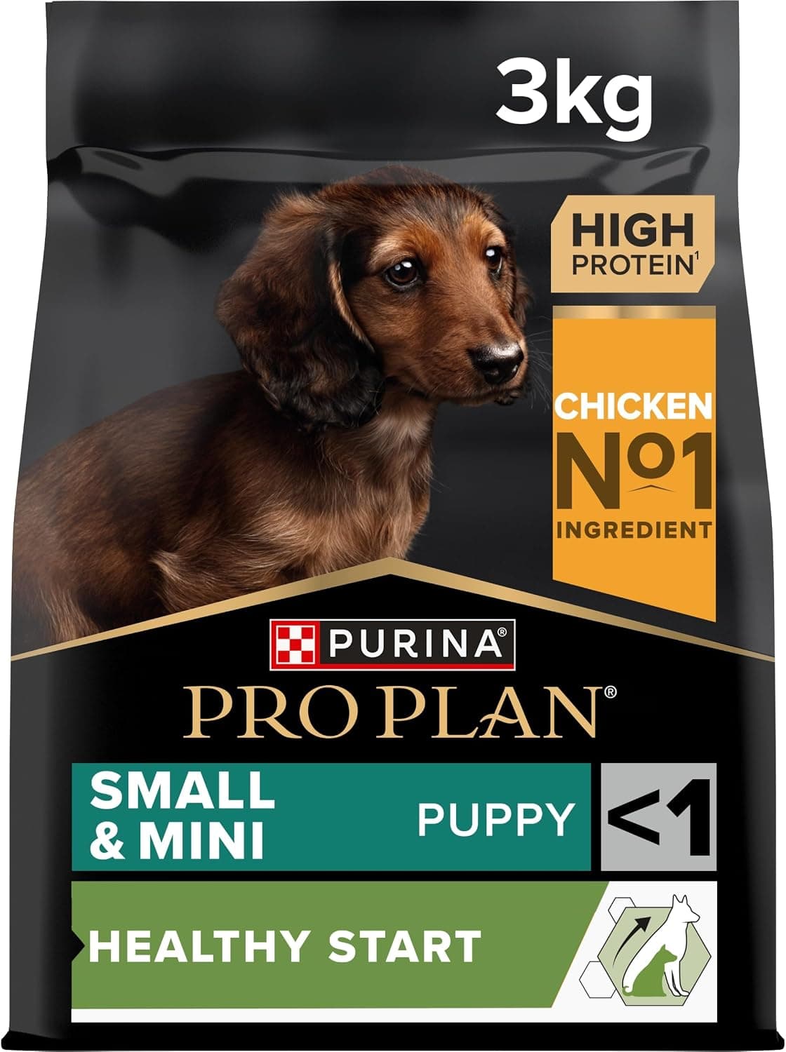 Purina Pro Plan - Small Mini Puppy Healthy Start Chien Poulet - 3 kg | Croquettes Chiot Petite Taille Saveur Poulet - Soutient la croissance et le système immunitaire du Chiot - Aliment complet