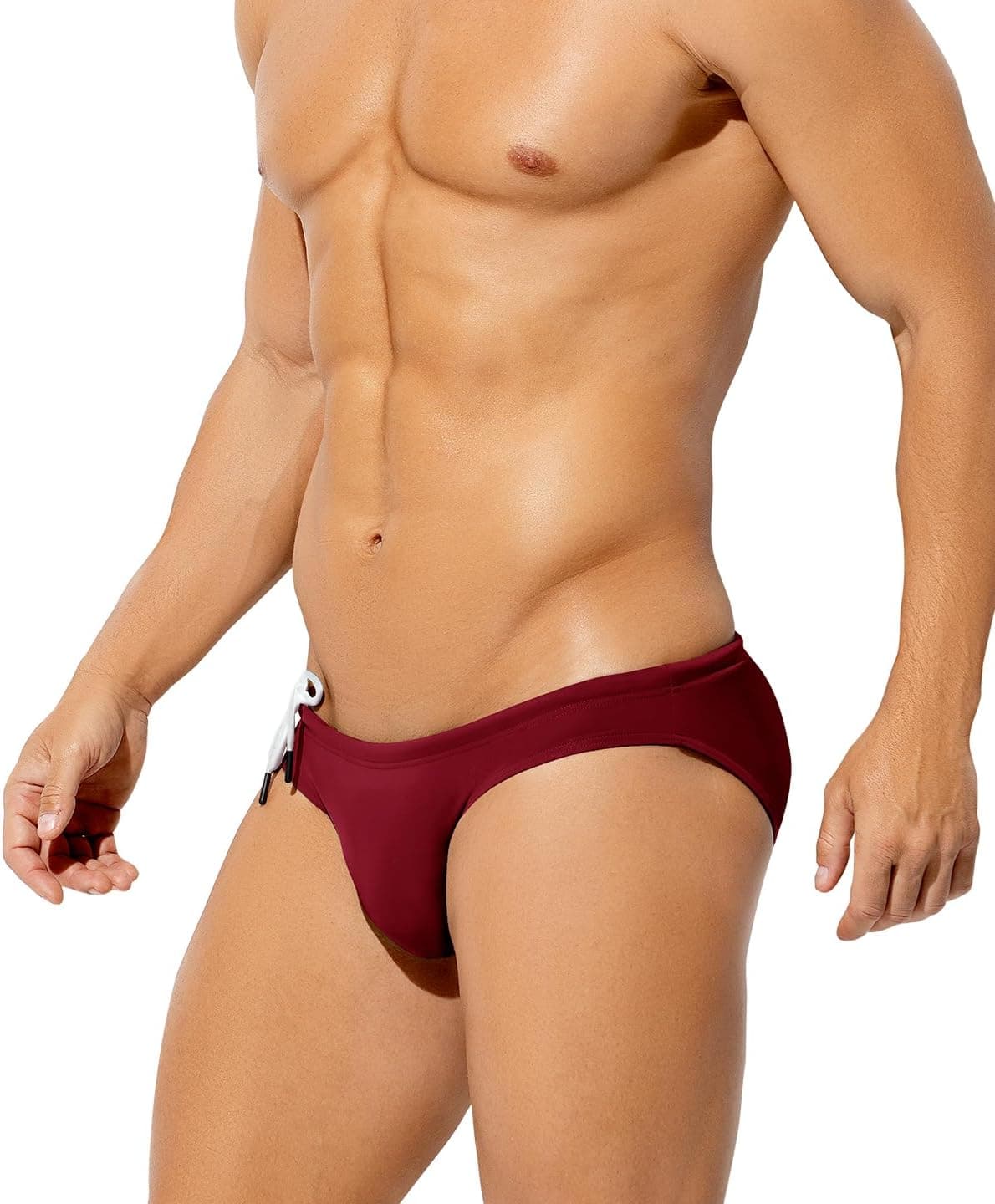 Casey Kevin Slips de Bain Homme Maillot de Bain Bikini Slips Taille Basse Swim Briefs pour Piscine Plage Cordon de Serrage Ajustable