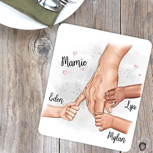 Dessous de plat grand-parent personnalisable avec mains - Cadeau original grand-mère (Grand-parent)