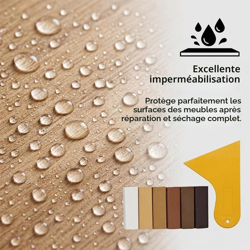 Kit de Réparation Parquet et Meubles en Bois, Blocs de Cire Mastic Bois