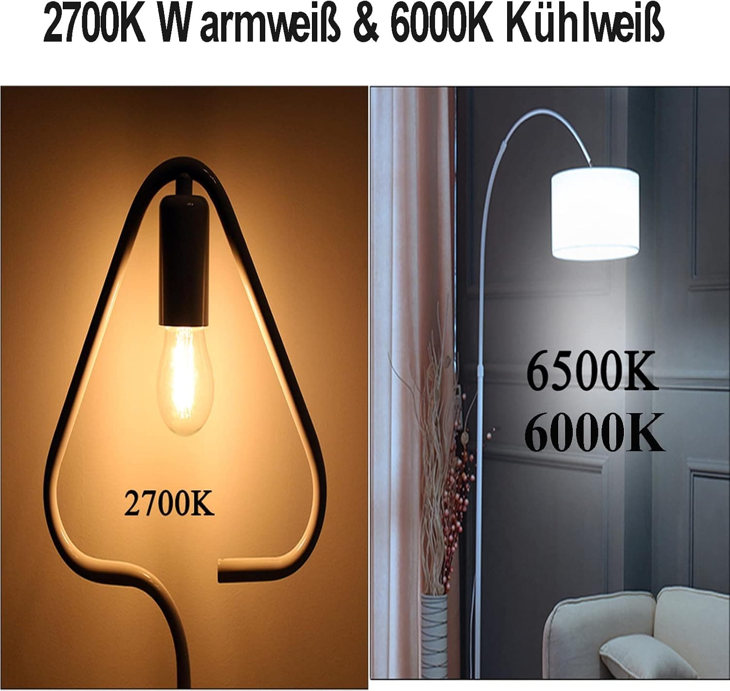 Etrogo Ampoule LED Filament E27 G45 4W Equivalent 40W 450Lm 2700K Blanc Chaud (Non Dimmable,Lot de 6)