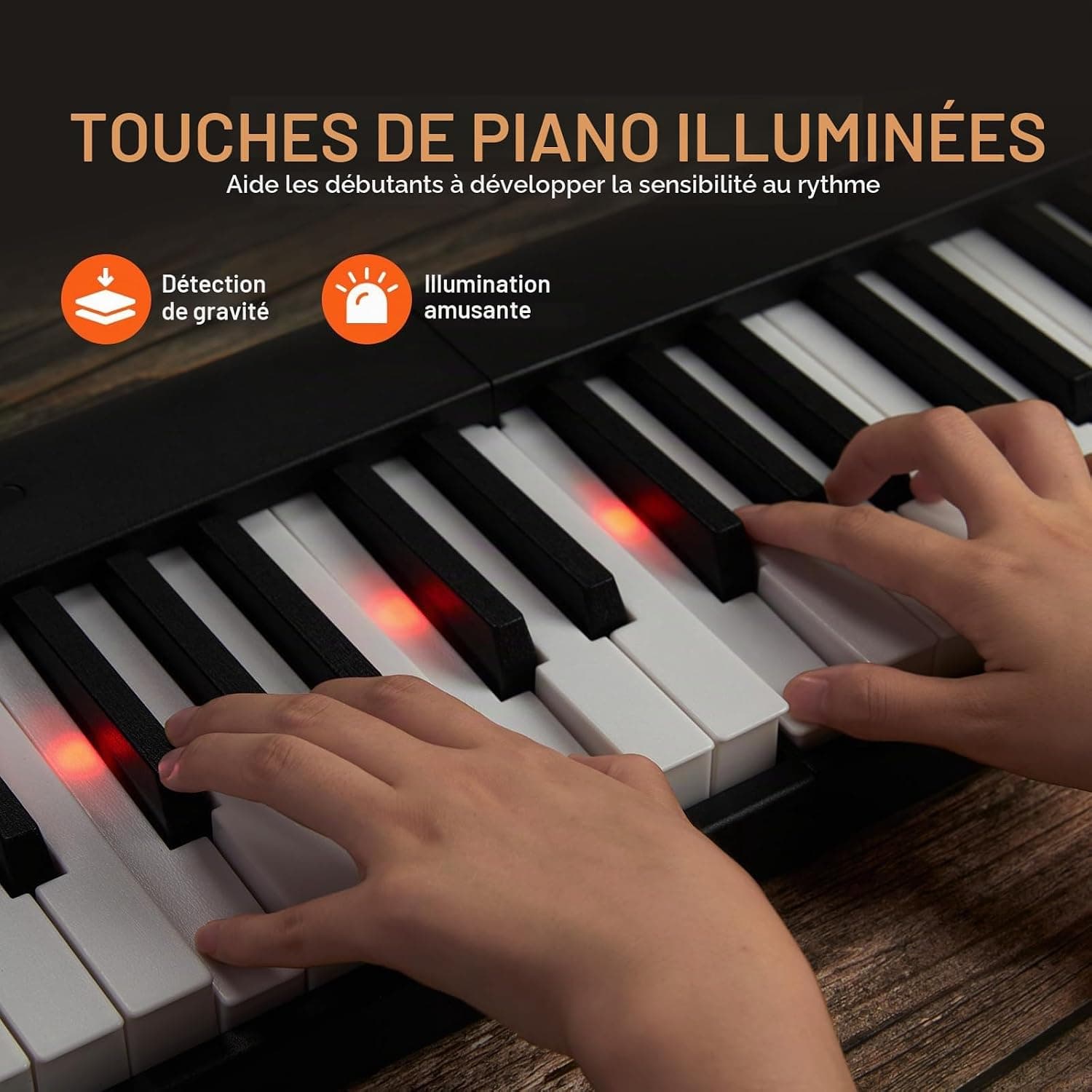 VEVOR Clavier Piano Pliable 88 Touches, Bluetooth et MIDI, Piano Électronique Numérique Portable avec Pédale de Sustain, Touches Lumineuses, Rechargeable pour Débutants, Adolescents, Adultes, Noir