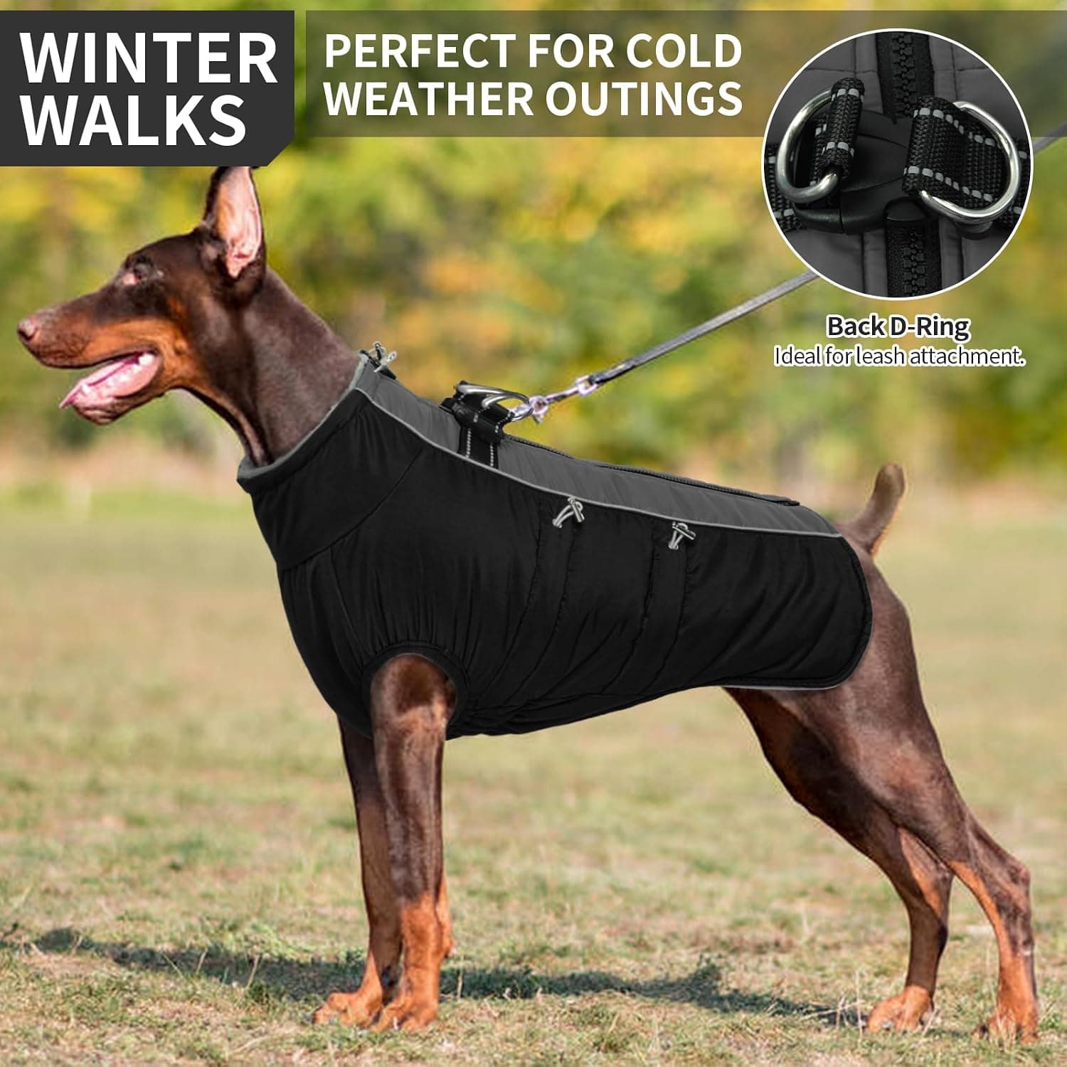 Manteau Chien Imperméable, Manteau Chien Hiver avec Doublure Polaire, Manteau pour Chien pour Petits, Moyens et Grands Chiens, Manteaux d'hiver pour Chiens, Vetement Chien - XS-XXXL