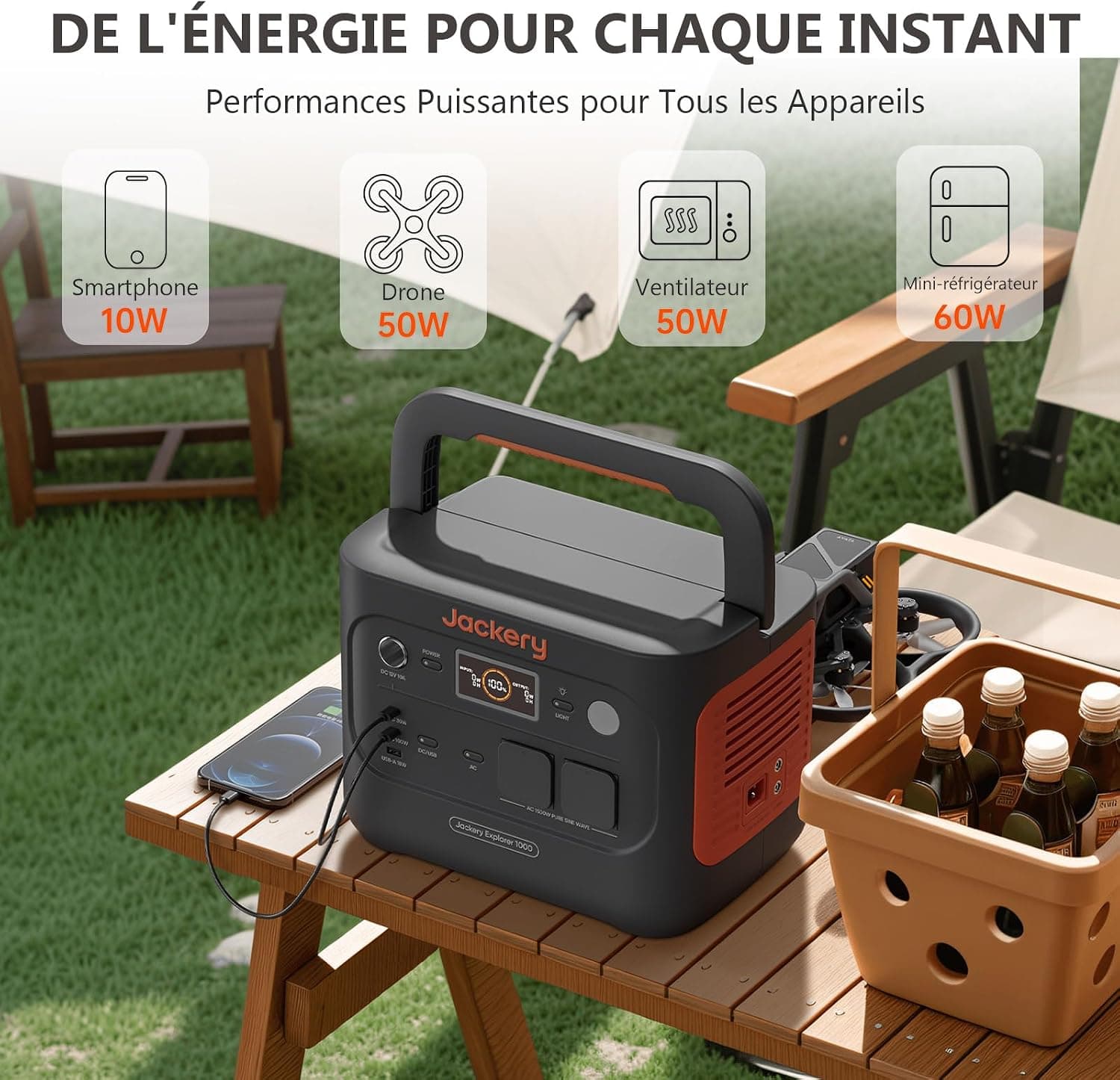 Jackery E1000 v2 Station Électrique portable avec 200W Panneau Solaire