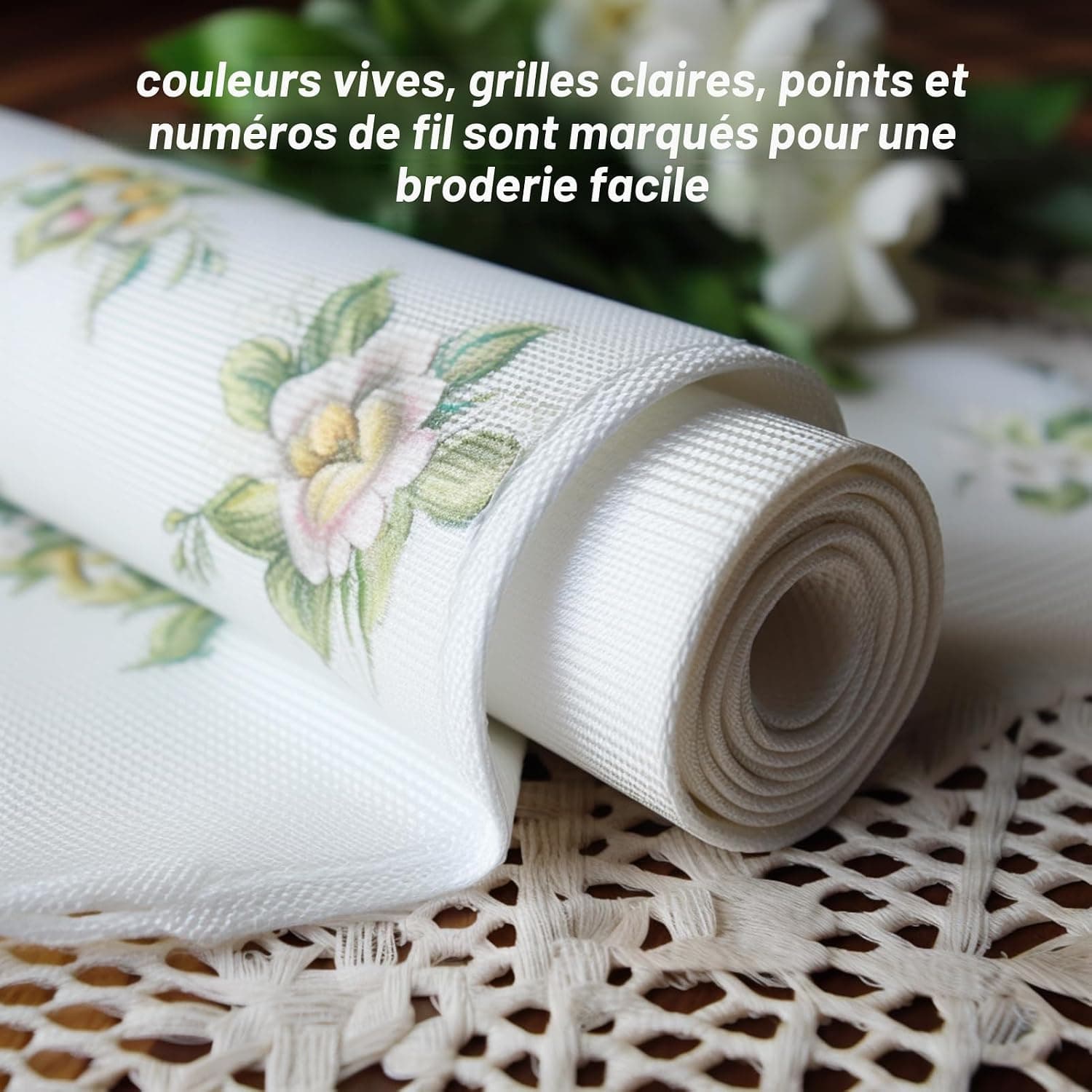 cukol cukol Canevas Broderie Point de Croix Kit Complet Adulte Debutant | Estampillé, Motif Moderne Belle Dame Pré Imprimé 11ct, avec Fils, Loisirs Créatifs Activité Manuelle Facile, 30x30 cm
