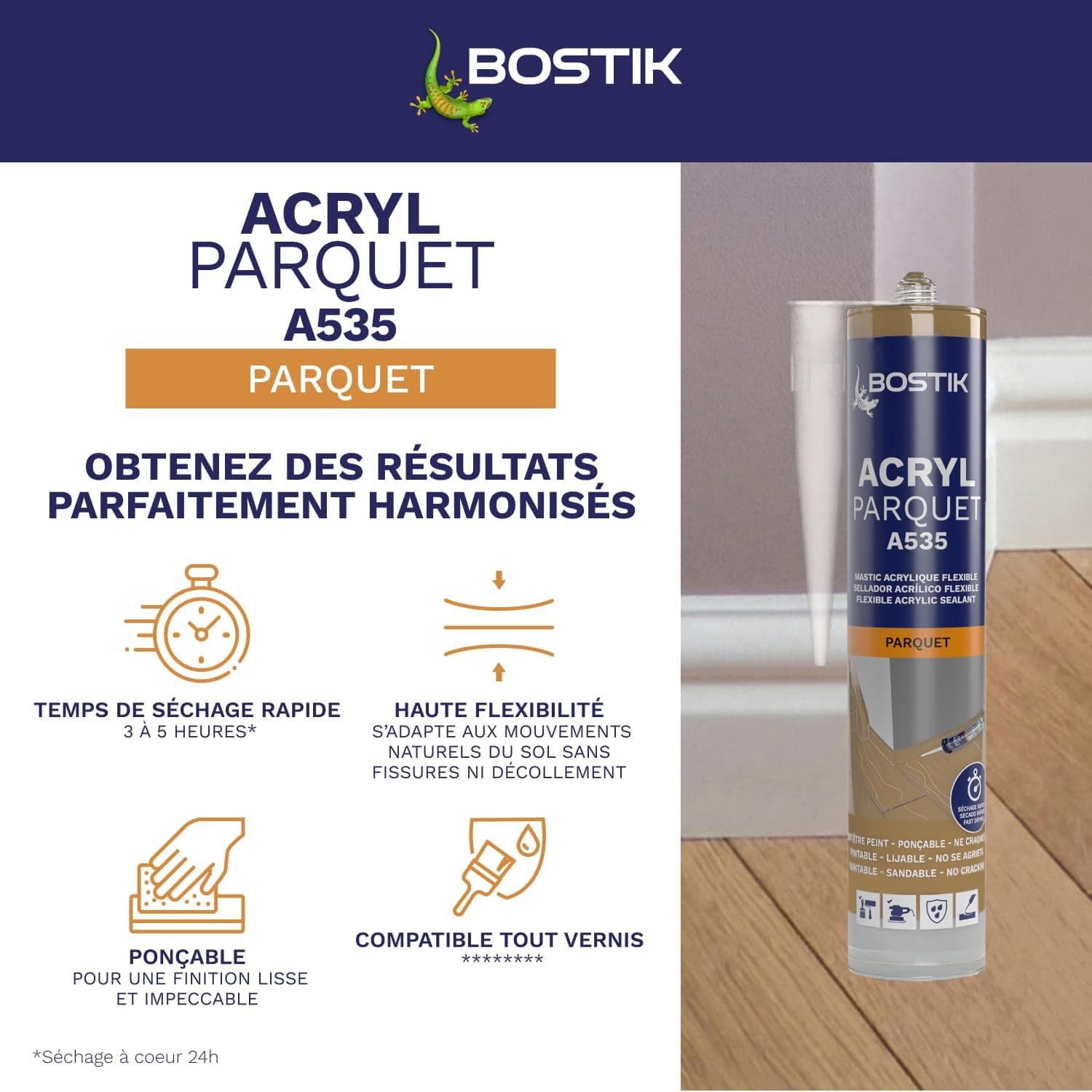 BOSTIK Mastic Spécial Joint et Finition Parquet - Chêne Clair - 300 ml