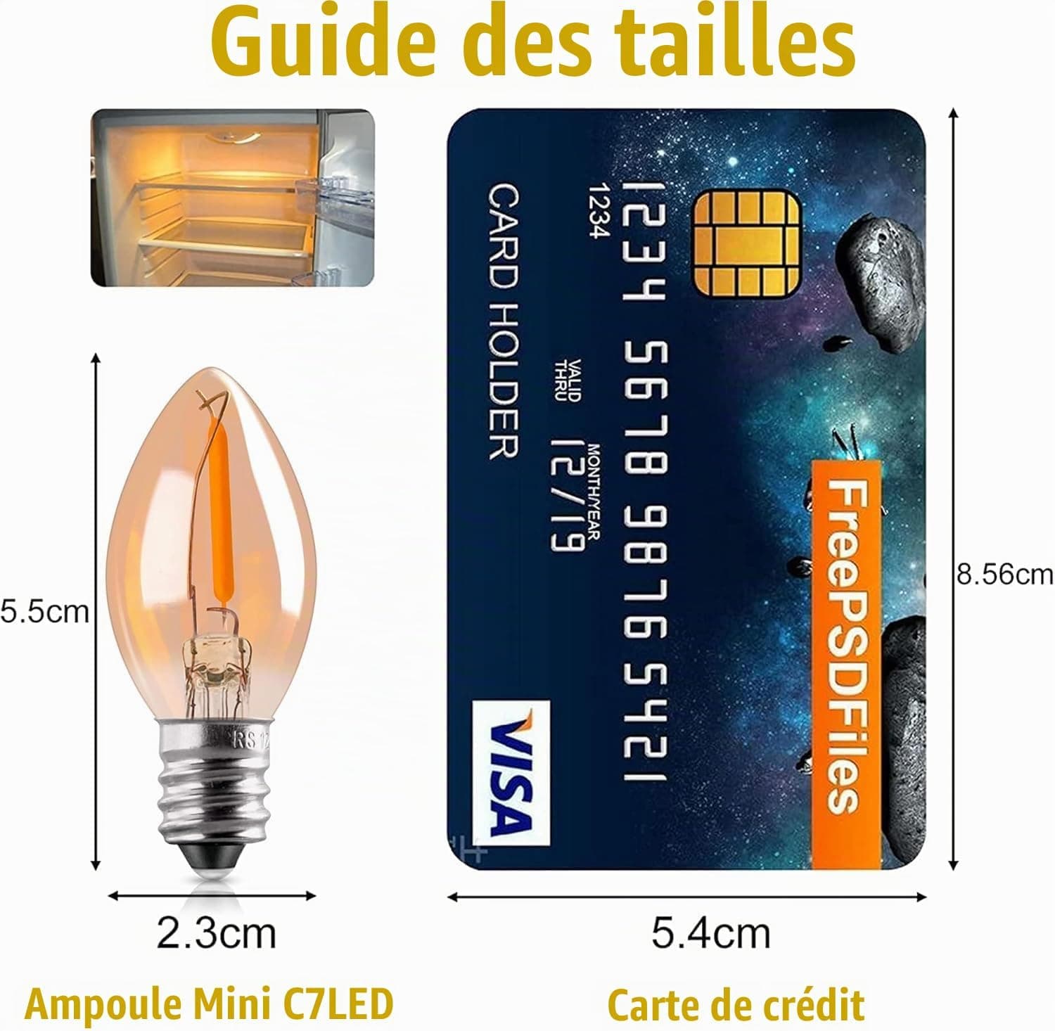 Genixgreen C7 LED Ampoule 0.5W E14 Edison Lampe de Nuit, Équivalent à 5 W