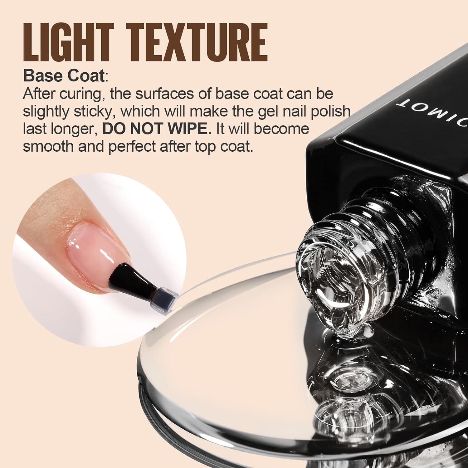 TOMICCA Base et Top Coat Vernis Semi Permanent 15ML | No Wipe Top Coat et Base Coat Set, Brillance & Durable, Kit Manucure pour Nail Art Starter, Manicure Salon, DIY at Home