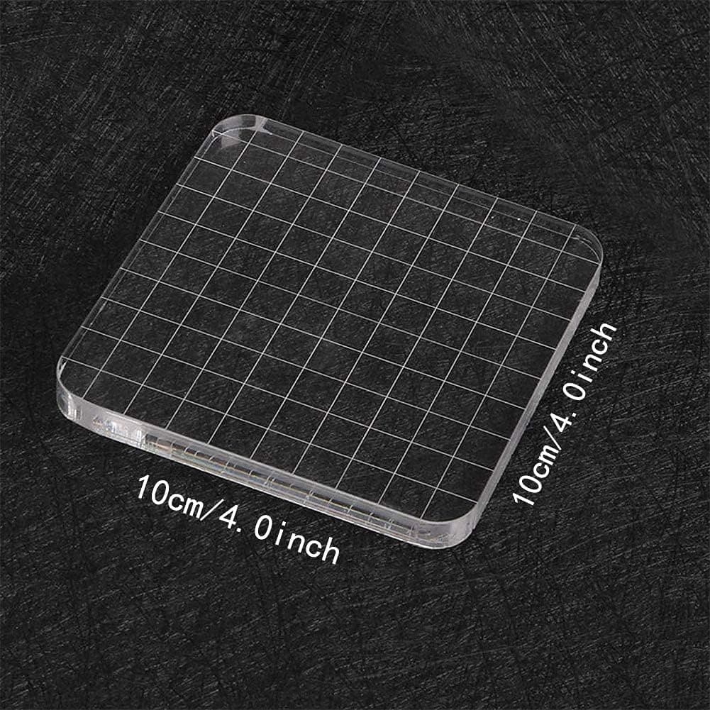 YXHZVON Bloc de Timbre Acrylique 7 pièces, Bloc de Timbre Acrylique avec Lignes de Grille, kit de Fabrication de Timbres pour Scrapbooking, Outil de gaufrage pour Timbre de Noël