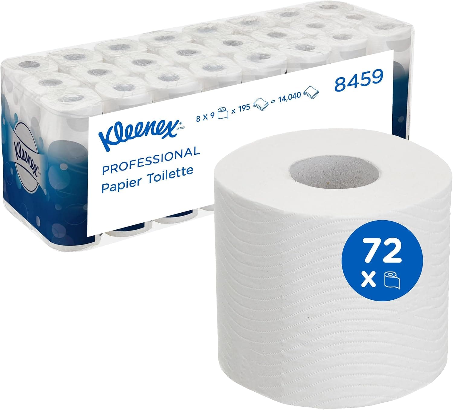 Kleenex Papier Toilette 8459, 3 Épaisseurs, Papier WC en rouleau, 72x195