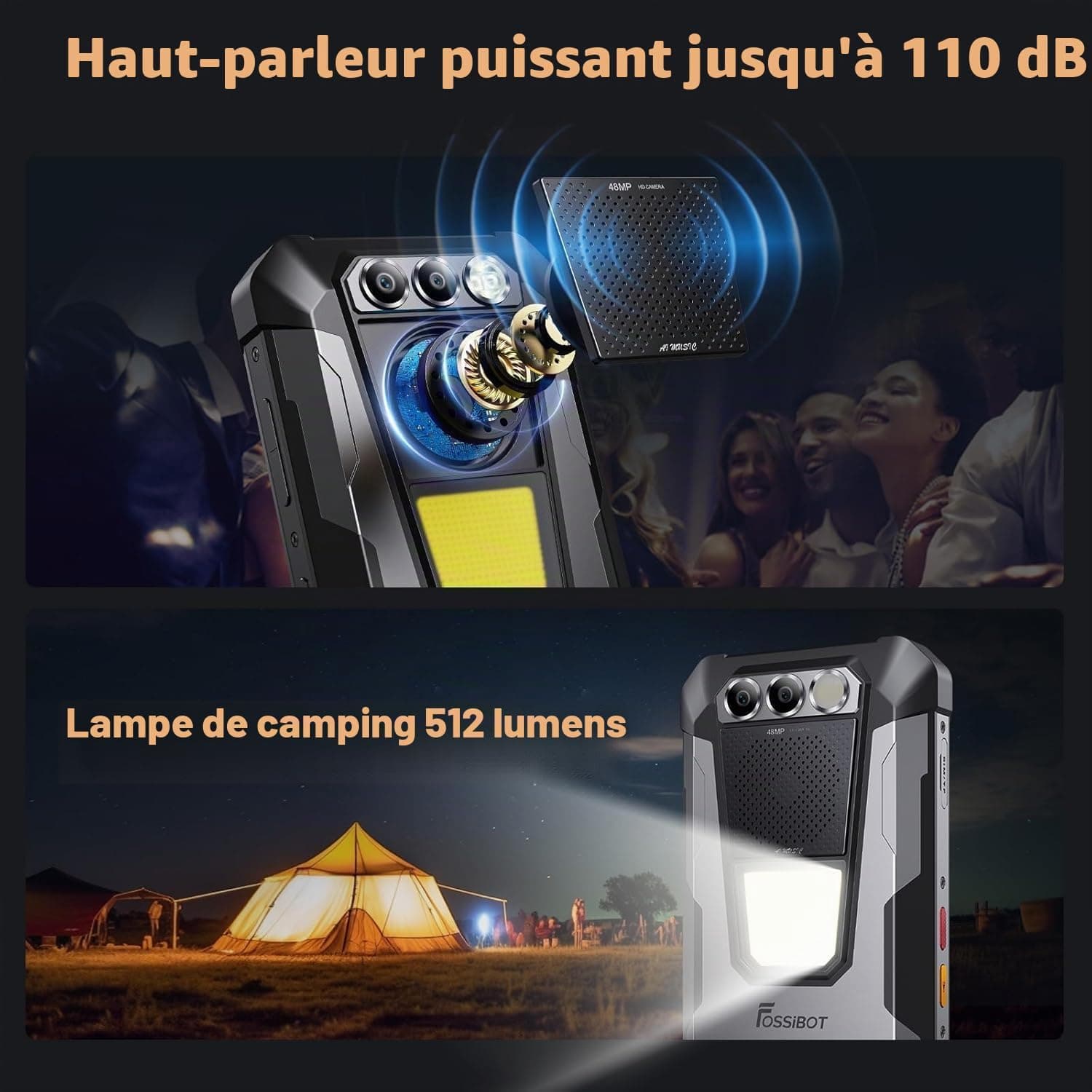 FOSSiBOT F106 Pro -12000mAh/30W Telephone Incassable,Ăcran 6.58" FHD+