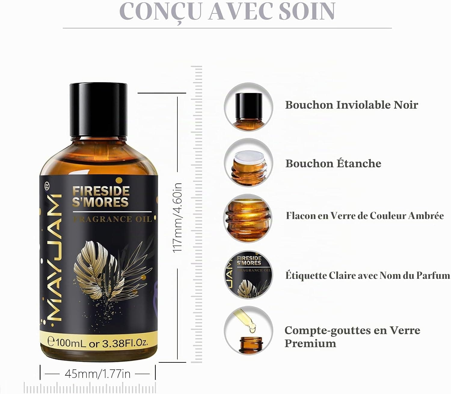 MAYJAM Huile Parfumée de S'mores Au Coin Du Feu pour Diffuseur 100ML