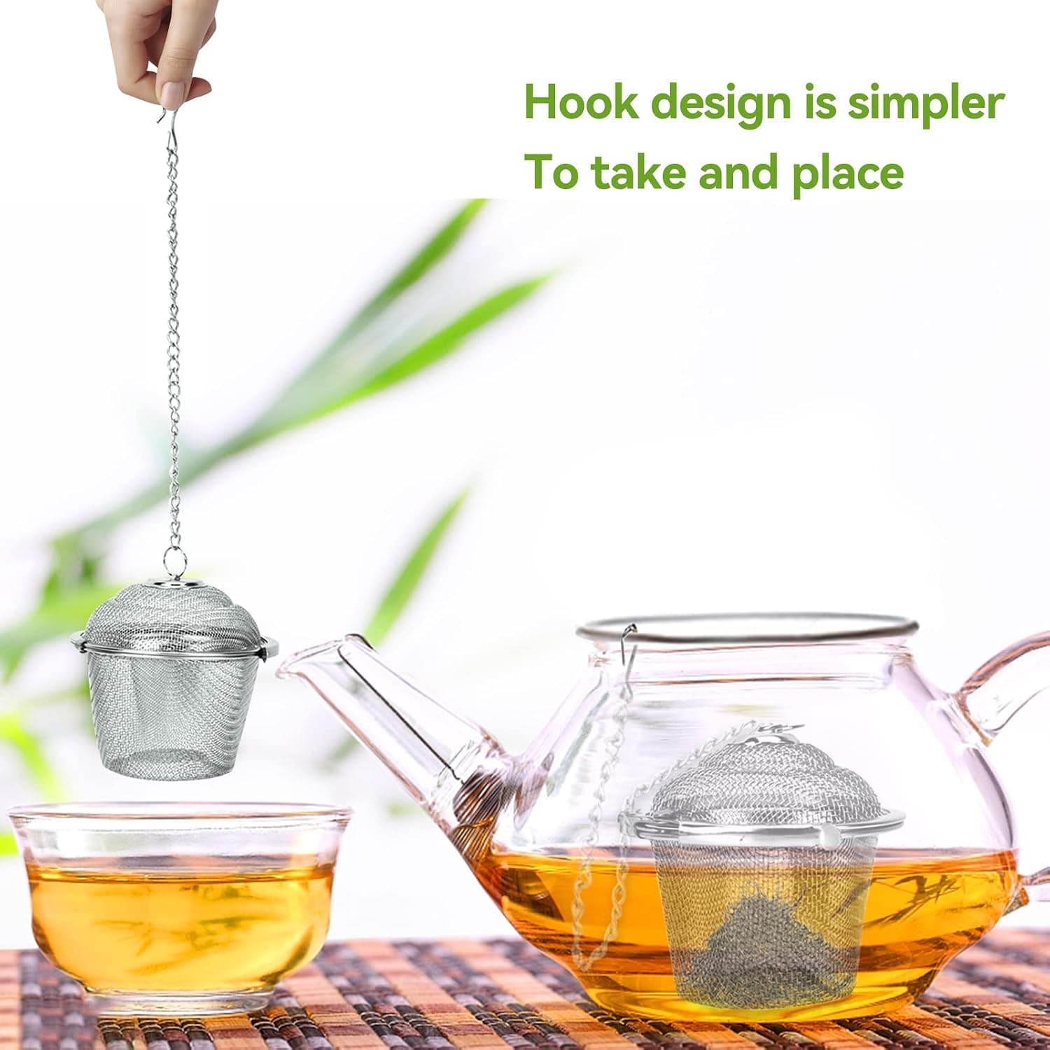 Infuseur à thé pour thé en vrac,Infuseur à Thé en Acier Inoxydable,Filtre à Thé avec Chaîne, boule à thé filtre à thé passoire à thé en acier inoxydable avec crochet à chaîne pour tasses et théières
