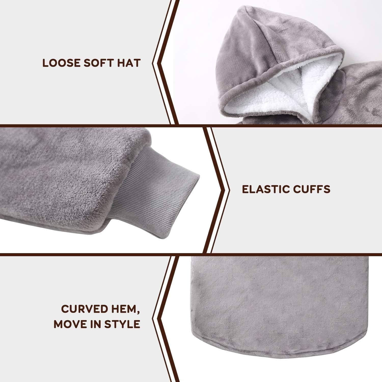 Sweat à Capuche Super Dalian, Veste à Capuche Double Face Super Confortable et épaisse avec de Grandes Poches, Convient aux Hommes et aux Femmes Adultes, Taille