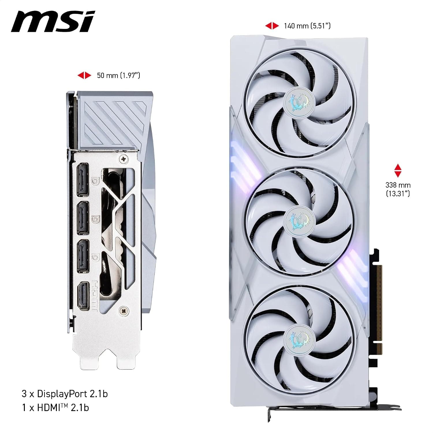 MSI NVIDIA GeForce RTX 5080 16G Gaming Trio OC White Carte Graphique