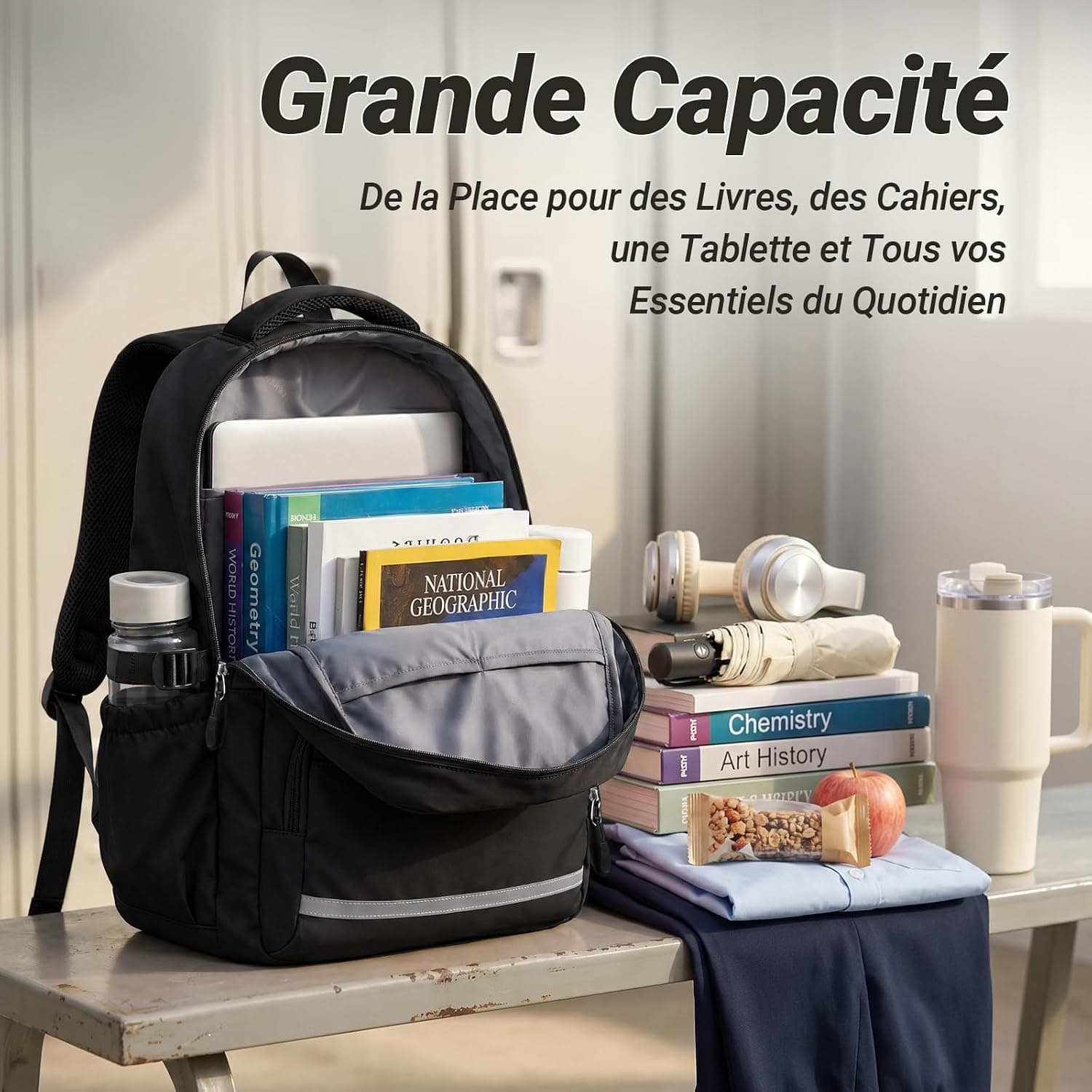 Taygeer Sac à Dos College Lycee pour Fille Garcon, Sac à Dos Ecole Léger
