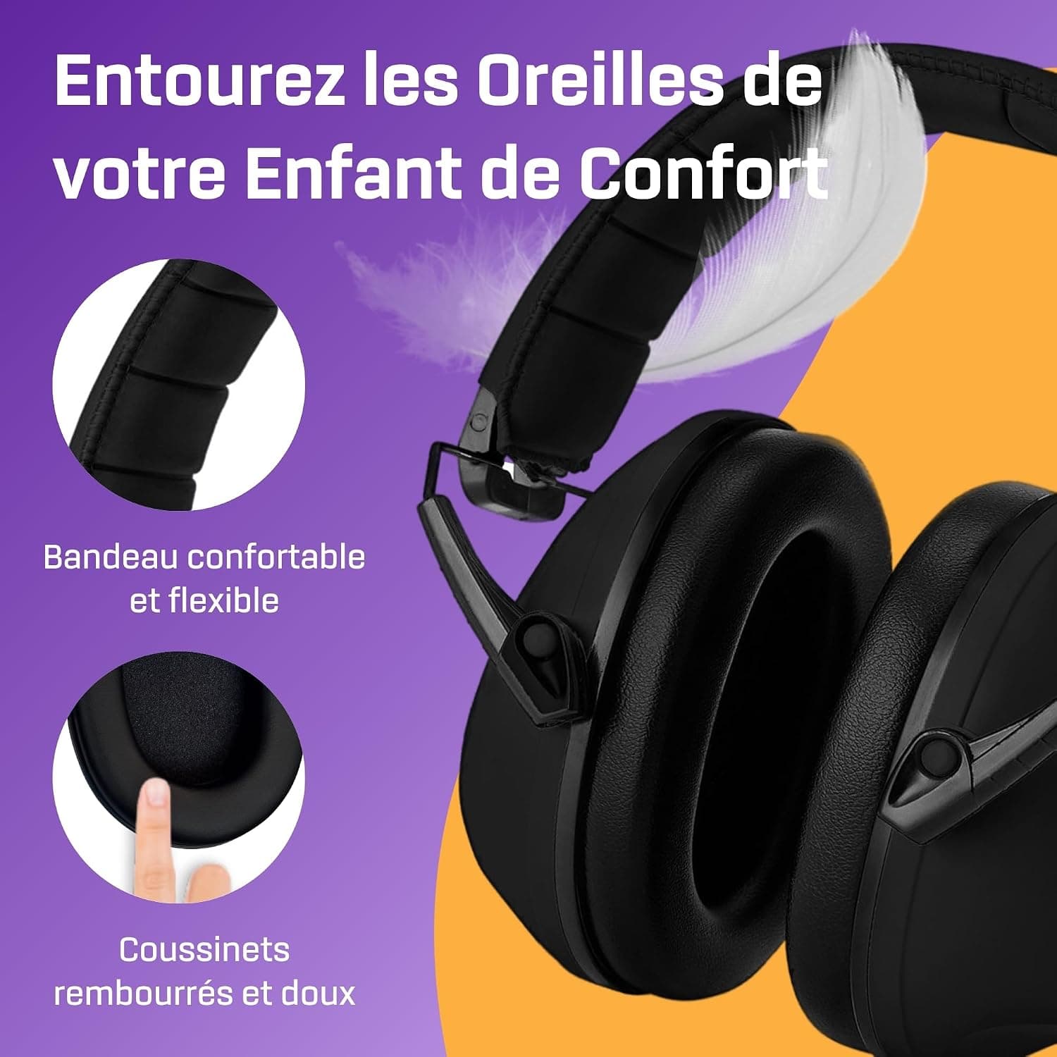 Vanderfields Casque antibruit haut de gamme Protection auditive et atténuation du bruit – Casque antibruit