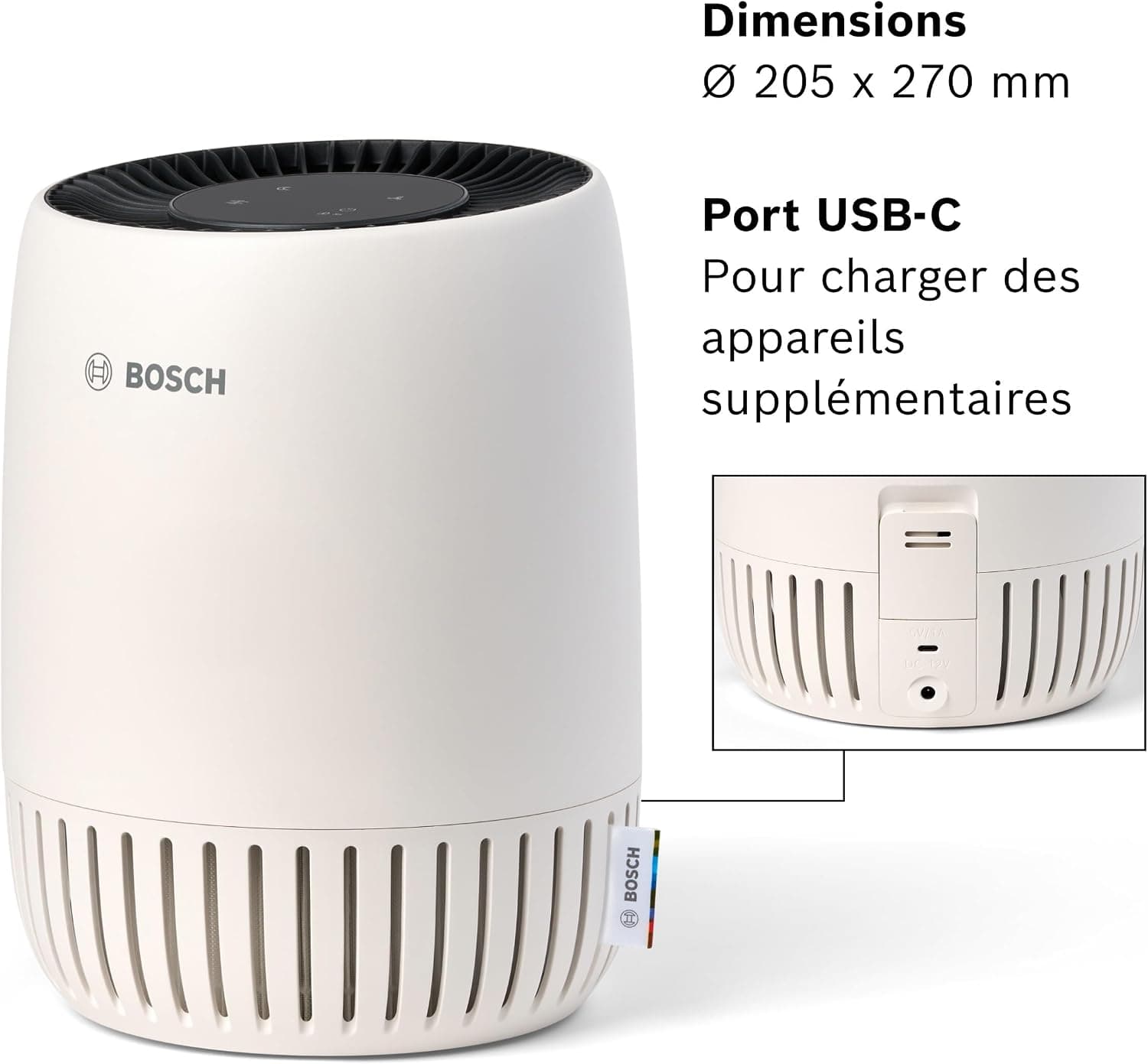 Bosch Air 500, Purificateur d'air, Pour pièces jusqu'à 23 m2
