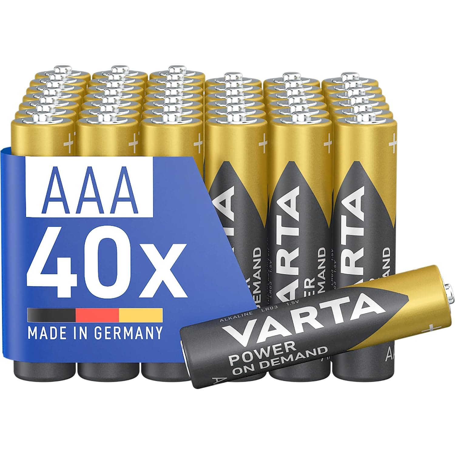 VARTA Piles AAA, Lot de 40Vorratspack, Power on Demand, alcalines, 1,5 V