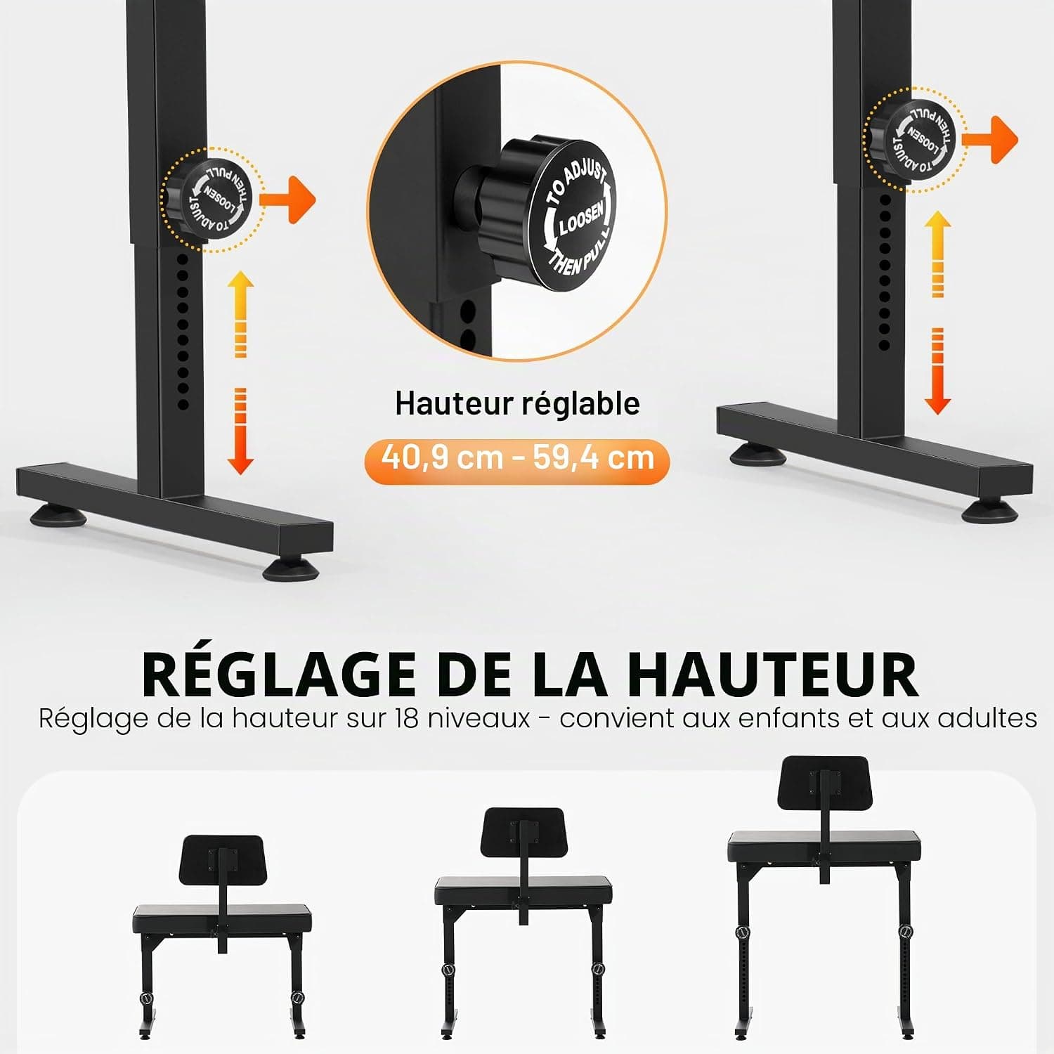 CAHAYA Tabouret Piano Réglable Stable avec Dossier, Charge 200 kg | Confort longue durée, assise large et dossier rembourré, pliable, pour enfants et adultes, piano, clavier, maison et studio