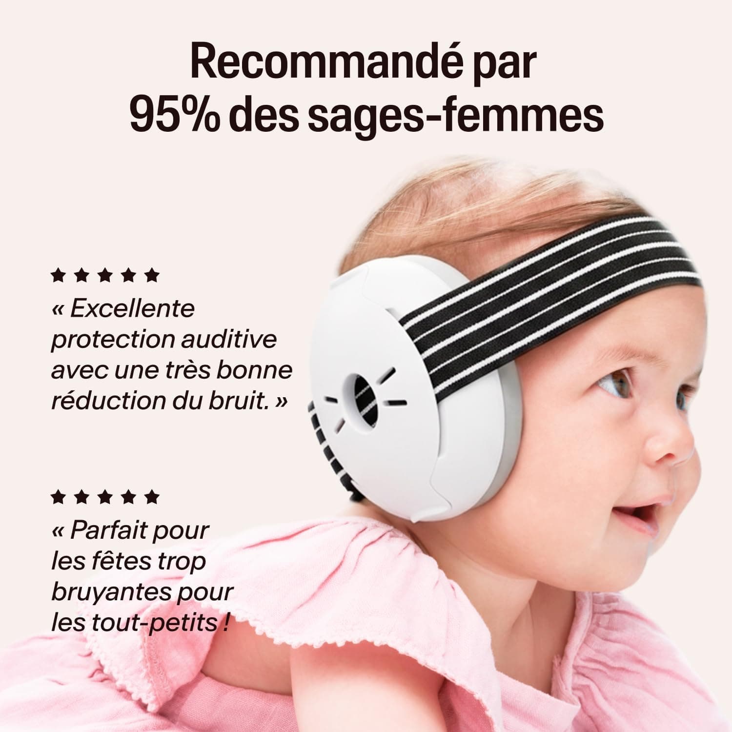 Alpine Muffy Baby Classic & Confort – Casque Anti Bruit Bebe, Certifiée CE, Bandeau Ajustable