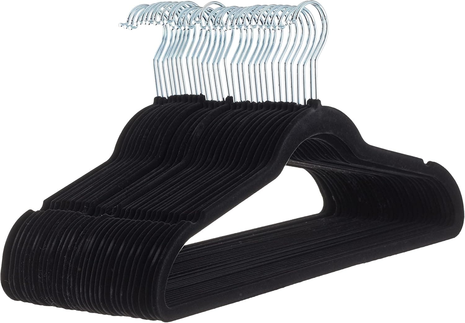 Amazon Basics Lot de 30 cintres en Velours pour Costumes, Noir