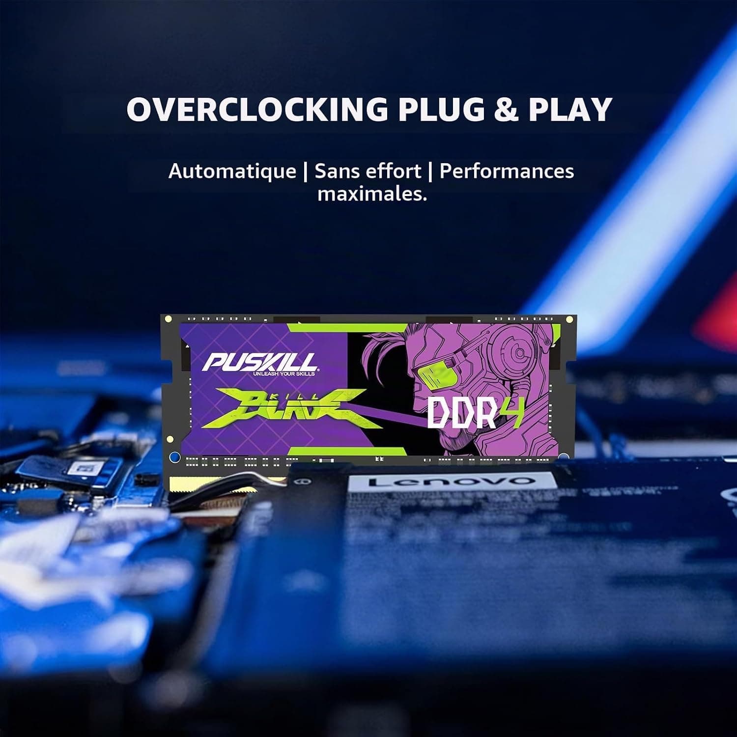 PUSKILL Mémoire RAM DDR4 16Go pour PC Portable, 3200MHz PC4-25600 CL22 1,2V, SODIMM 260 Broches, Module Unique, Mise à Niveau Plug & Play pour Ordinateur Portable, Compatible Intel et AMD