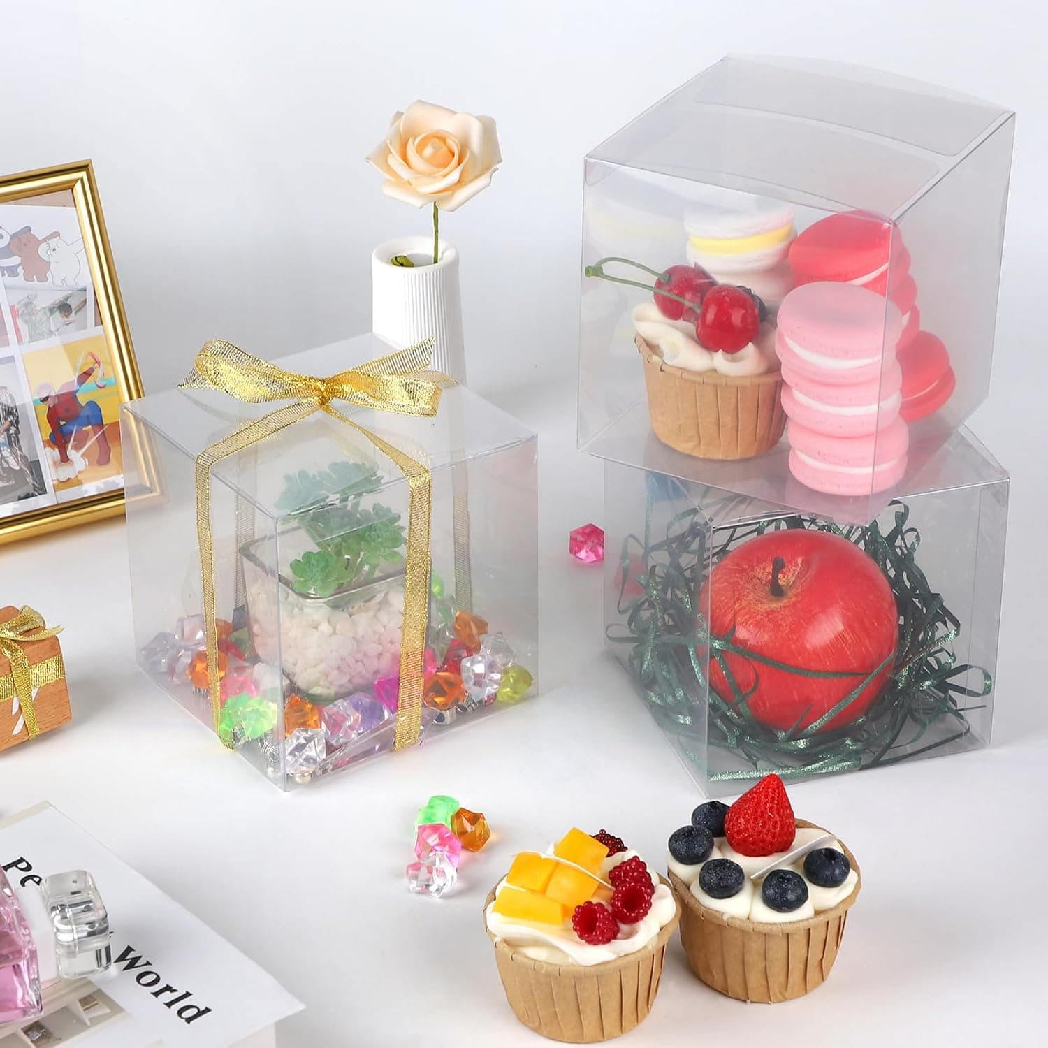 LALAGO 30 Pcs Boite Plastique Transparente pour Noël 12x12x12 cm