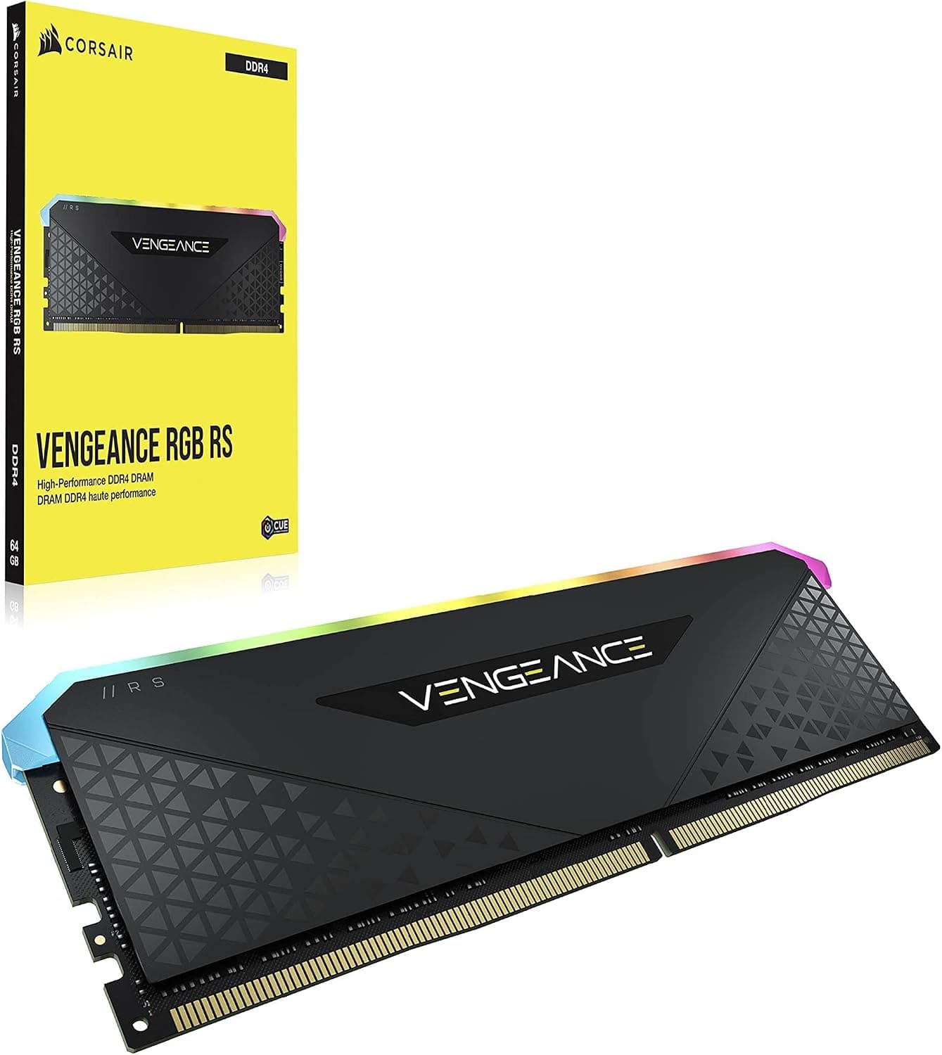 Corsair Vengeance RGB RS 16Go (2x8Go) DDR4 Jusqu'à 3200MHz C16 Mémoire de Bureau (Éclairage RGB Dynamique, Temps de Réponse Serrés, Compatible avec Intel & AMD 300/400/500 Series) Noir