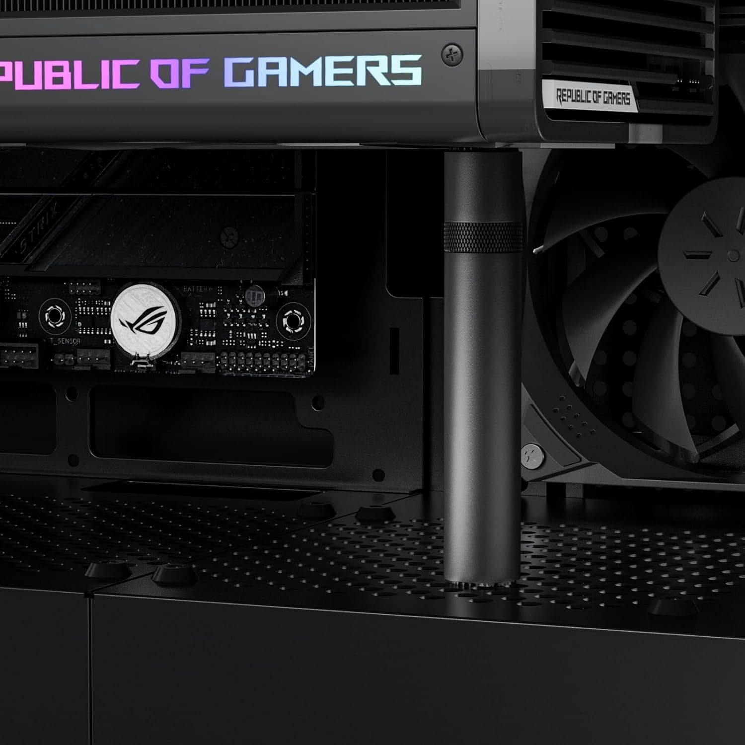 upHere Gaming Support GPU,Aluminium,Support Carte Graphique,Support Carte Graphique Verticale réglable en Hauteur,avec Aimant,L(70mm-120mm),GB70K