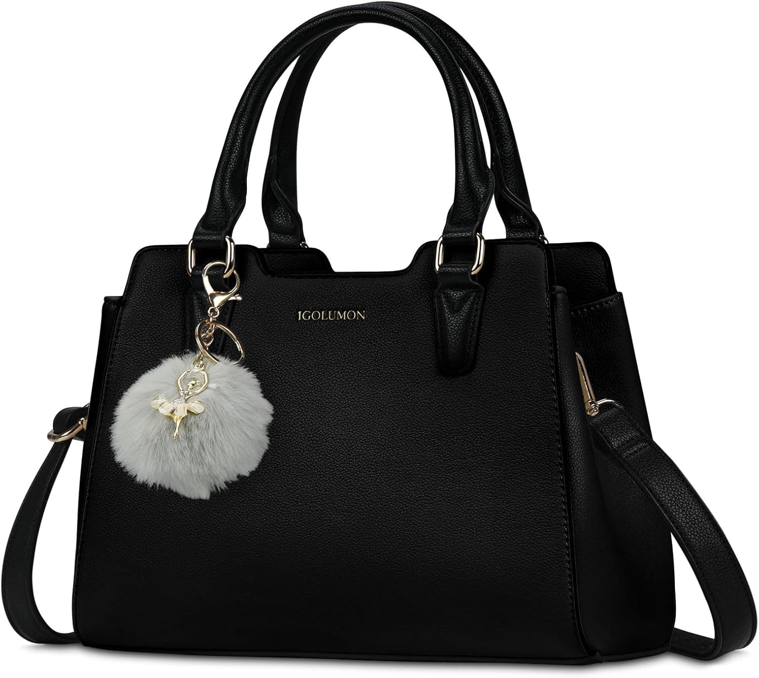 IGOLUMON Sac a Main Femme Cuir Sacs à Main Portés Main Femme Sac à Main Bandoulière Sac Bandouliere Sacs Bandoulière Sac Fourre Tout Sac Besace Sacoche Femme pour Université Travail Noir