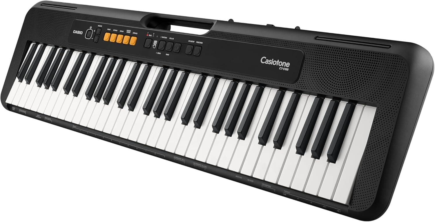Casio Casiotone CT-S100 Clavier avec 61 Touches Standard, 122 sons & 61 Rythmes d'accompagnement, Noir