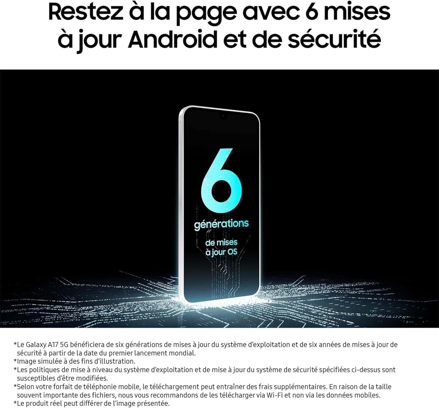 Samsung Galaxy A17 5G 128 Go, Smartphone Android déverrouillé, écran 6,7", Batterie 5000 mAh, Gris, Version FR