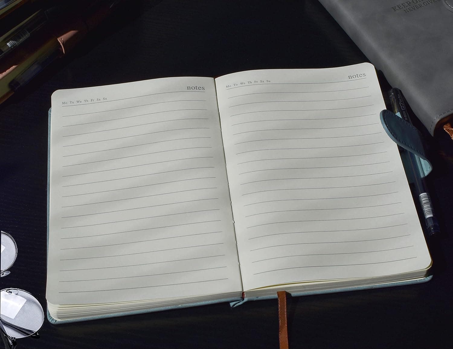 Earning Power Carnet de Notes Classique Papier à Rayures - Journal Couverture Rigide, 8,3 "× 5,7", 360 pages,Parfait pour le bureau Accueil École Rédaction professionnelle et prise de notes(Rose)