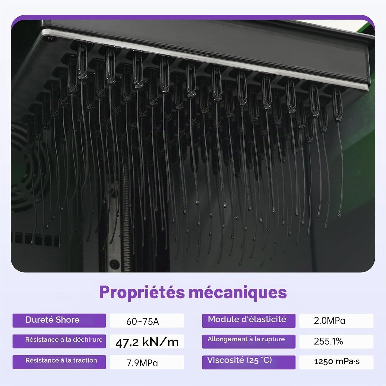 RESIONE Résine d'imprimante 3D flexible, 405nm Résine DLP LCD MSLA à durcissement UV Caoutchouc comme TPU comme résine photopolymère pour l'impression LCD (F69 Noir 1kg)