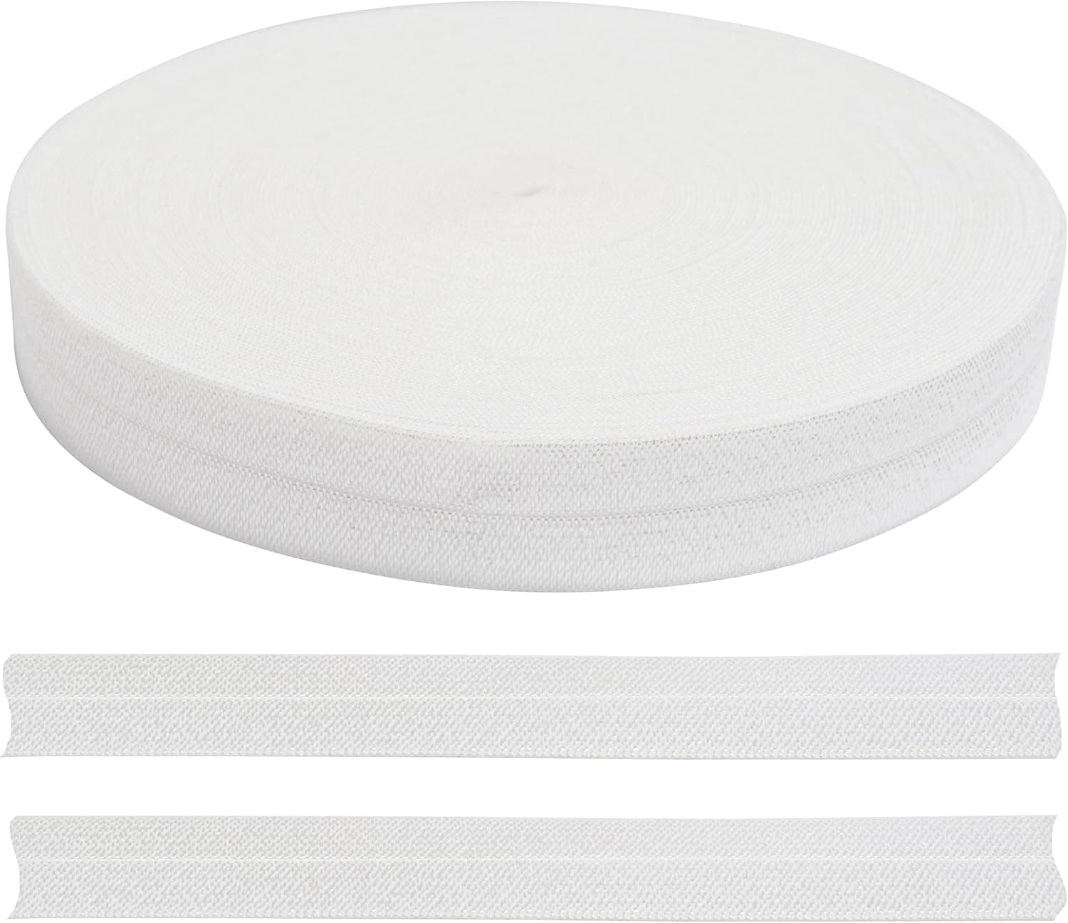 AERZETIX - C70262 - Rouleau d'élastique biais 18 m - largeur 20 mm - couleur blanc - en polyester et élasthanne - confection mercerie couture vêtements tissu artisanat