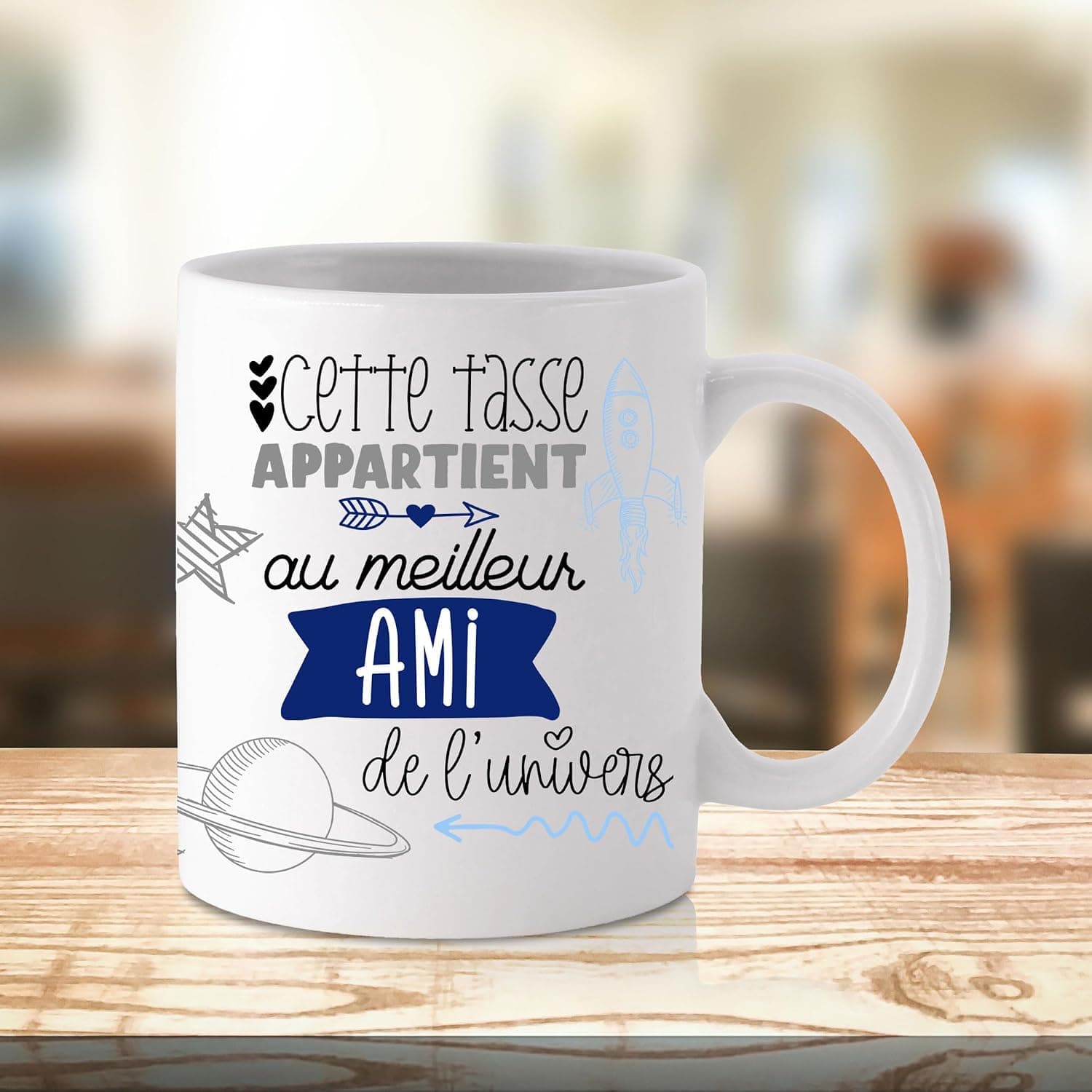 Mug ami. Famille/Tasse – Le meilleur ami de l'univers - Cadeau anniversaire Cadeau original. Céramique haute qualité 11oz - 320 ML (AMI)