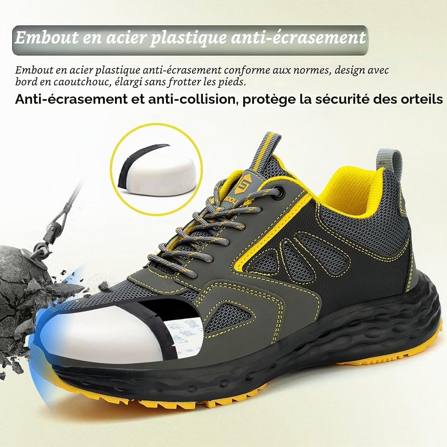 ISOOUS Chaussures de Sécurité Hommes Femmes Chaussures de Travail Légère