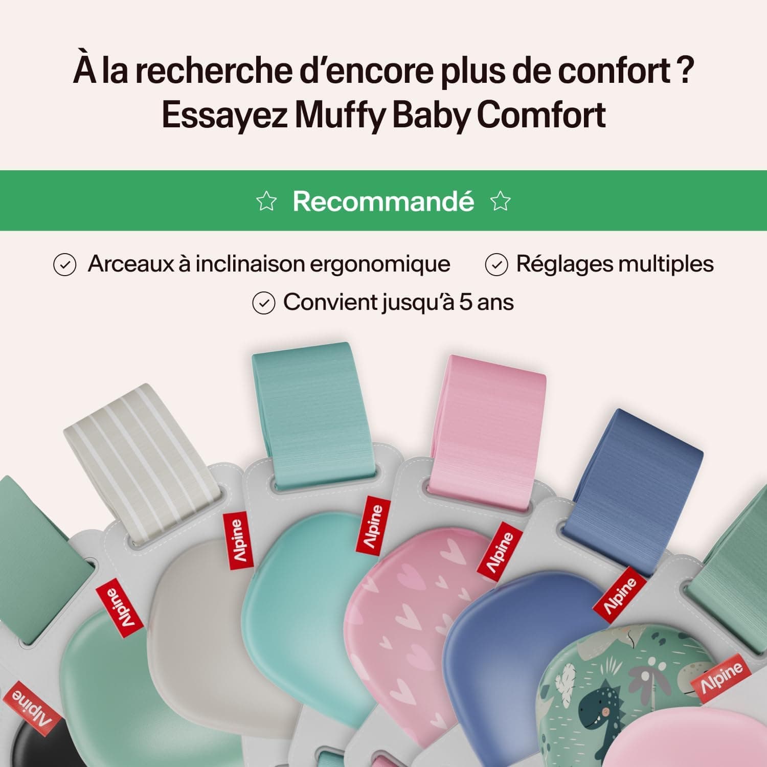Alpine Muffy Baby Classic & Confort – Casque Anti Bruit Bebe, Certifiée CE, Bandeau Ajustable