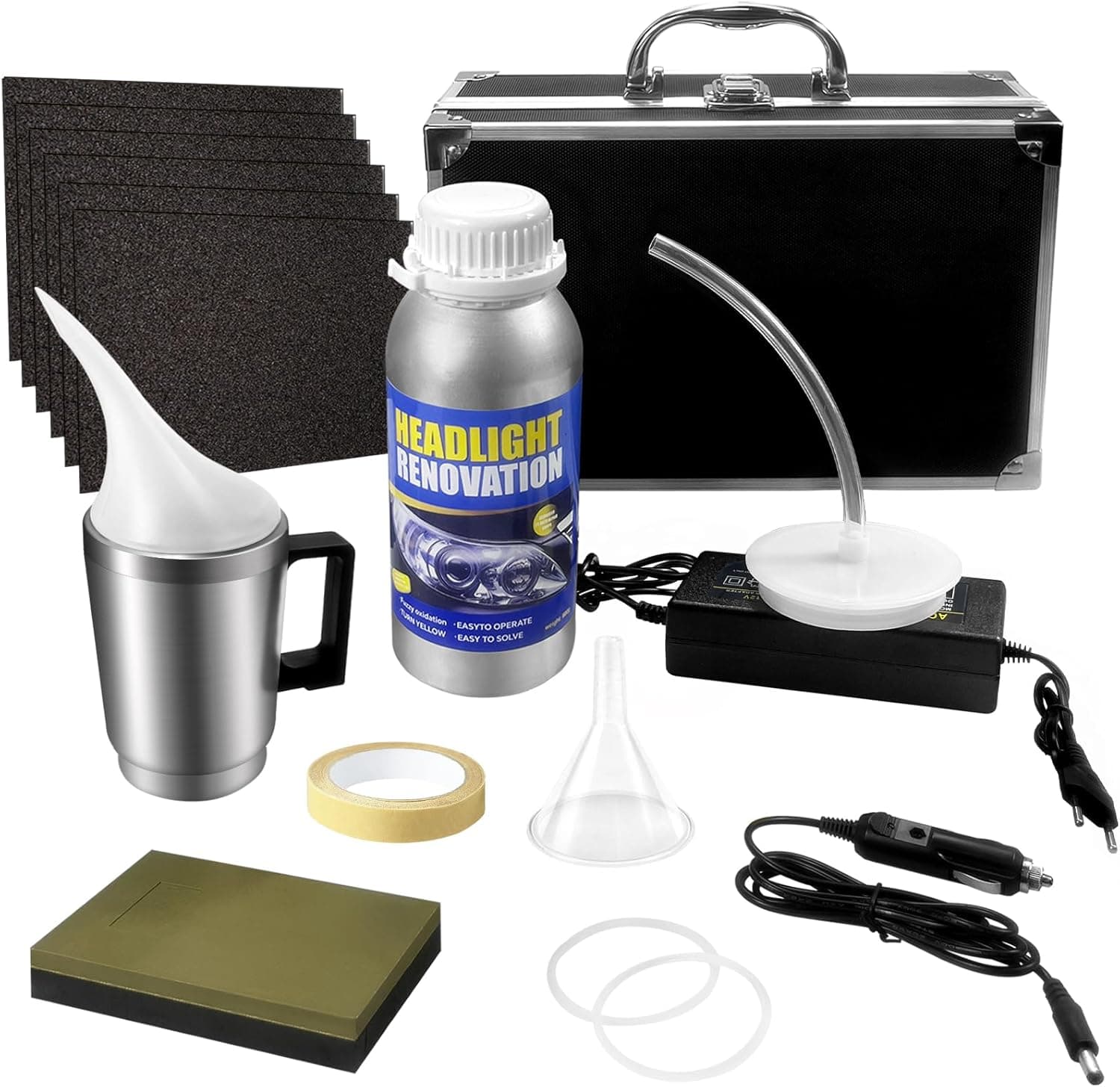Renovateur Phare,Renovateur Phare Voiture 800G,Kit Renovation Phare Voiture,Kit Polissage Phare Voiture,Kit Restauration Phare de Voiture pour Oxydation/Jauni/Rayures/Flou