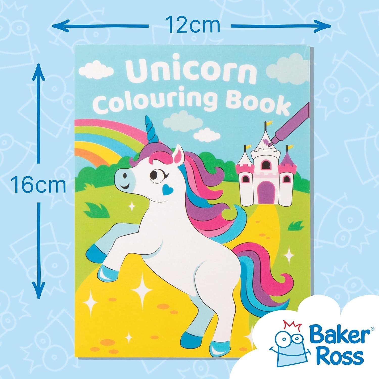 Baker Ross FE577 Mini livres à colorier - Paquet de 12, idéal pour le dessin d'enfants, les activités artistiques à l'école ou à la maison, les loisirs individuels ou l'artisanat de fête