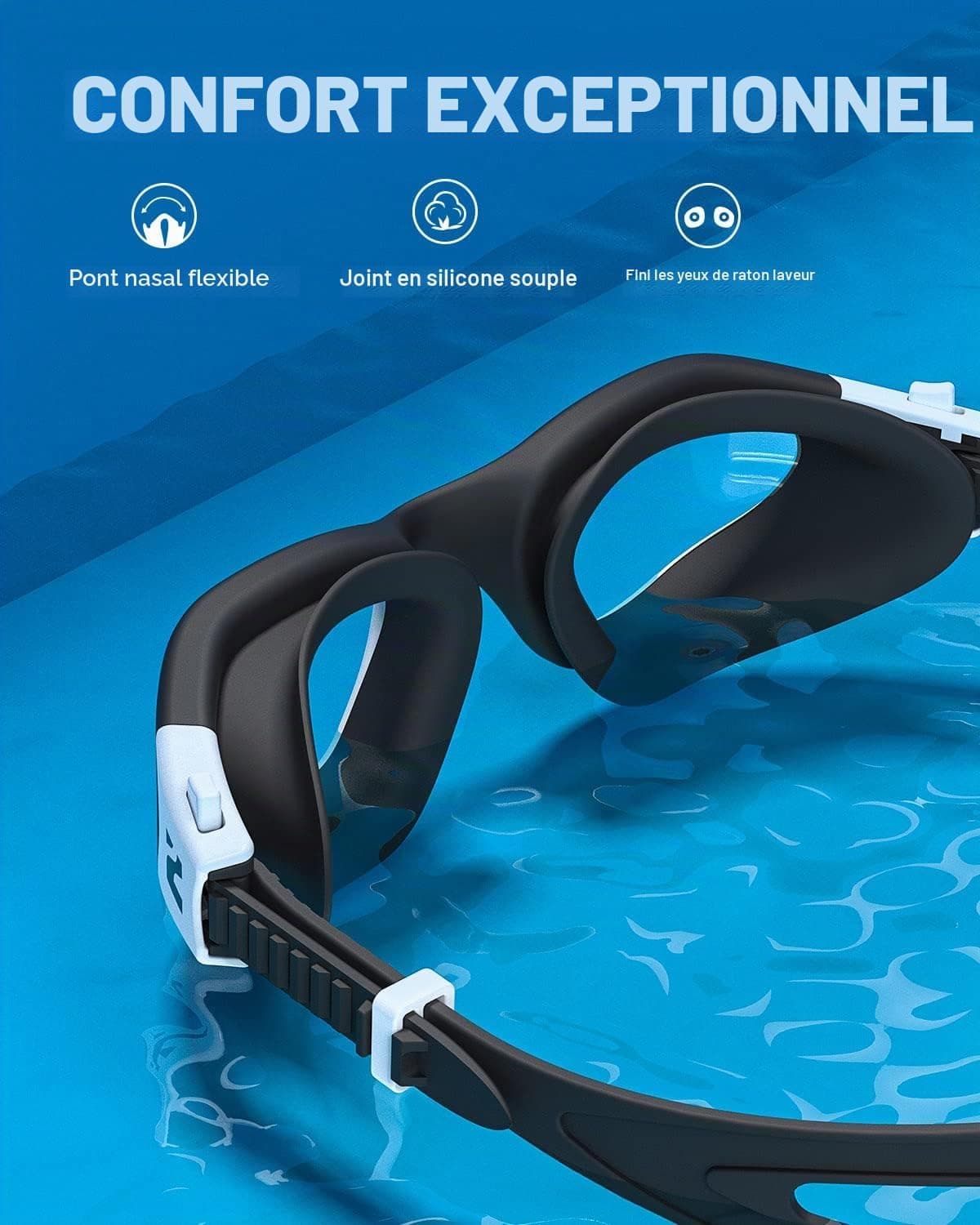 ZIONOR G1SE lunettes de natation pour hommes et femmes avec protection UV, anti-buée, confort, lunettes de natation professionnelles