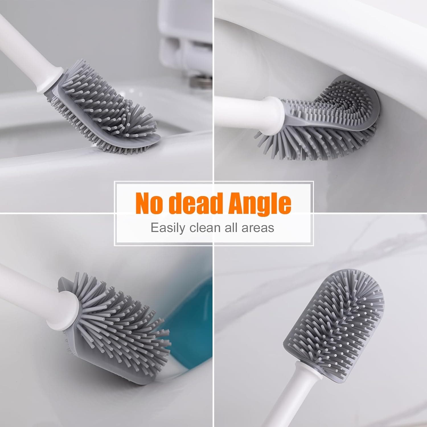 Ibergrif Brosse Toilettes WC Silicone et Support Brosse WC Silicone Plate