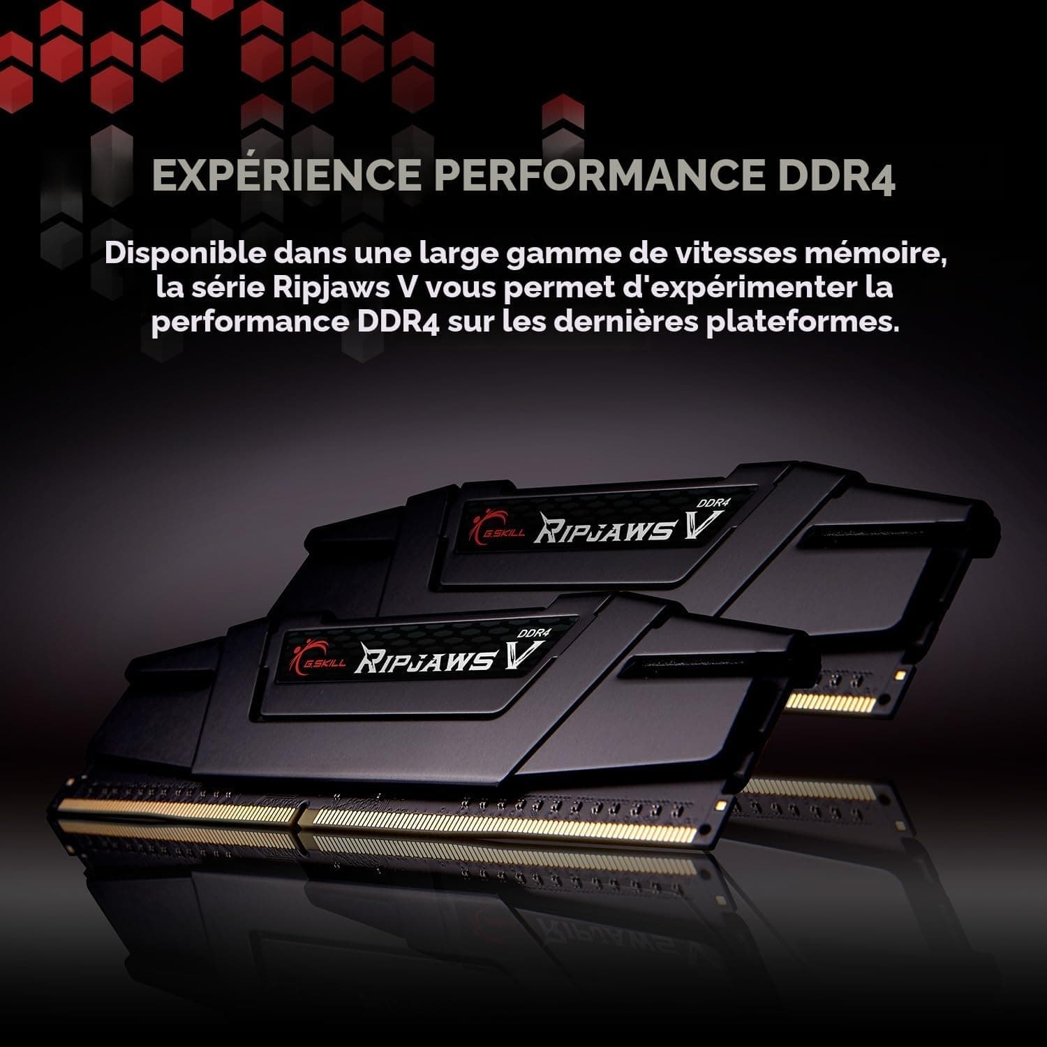 G.skill Ripjaws V - Ddr4 - 16 Gb : 2 X 8 Gb - Dimm 288-Pin - 3200 Mhz / Pc4-25600 - Cl16 - 1.35 V - Ungepuffert - NichT-Ecc - Classic Black (f4-3200c